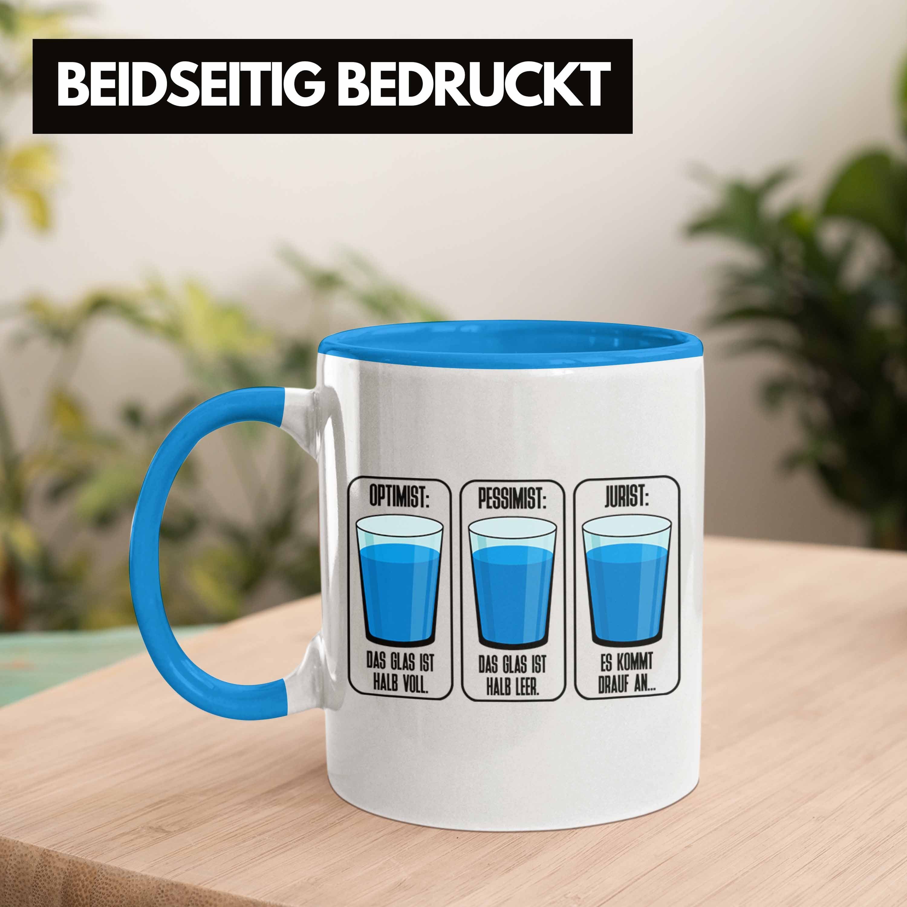 Geschenk Tasse Juristen Tasse - Geschenkidee Jura Trendation Lustiger Spruch Blau Trendation