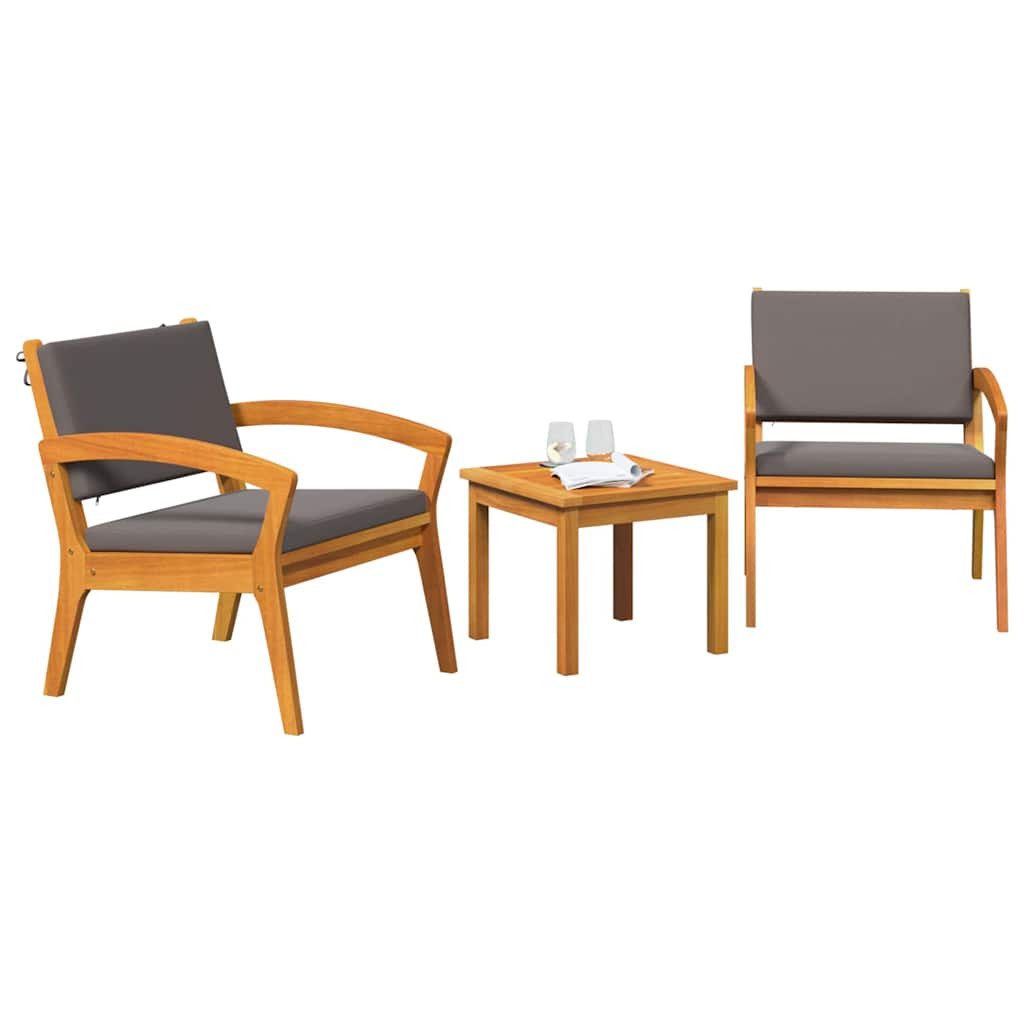 vidaXL Gartenlounge-Set Bistrogarnitur 3 Stk. Braun Polyester, (3-tlg)