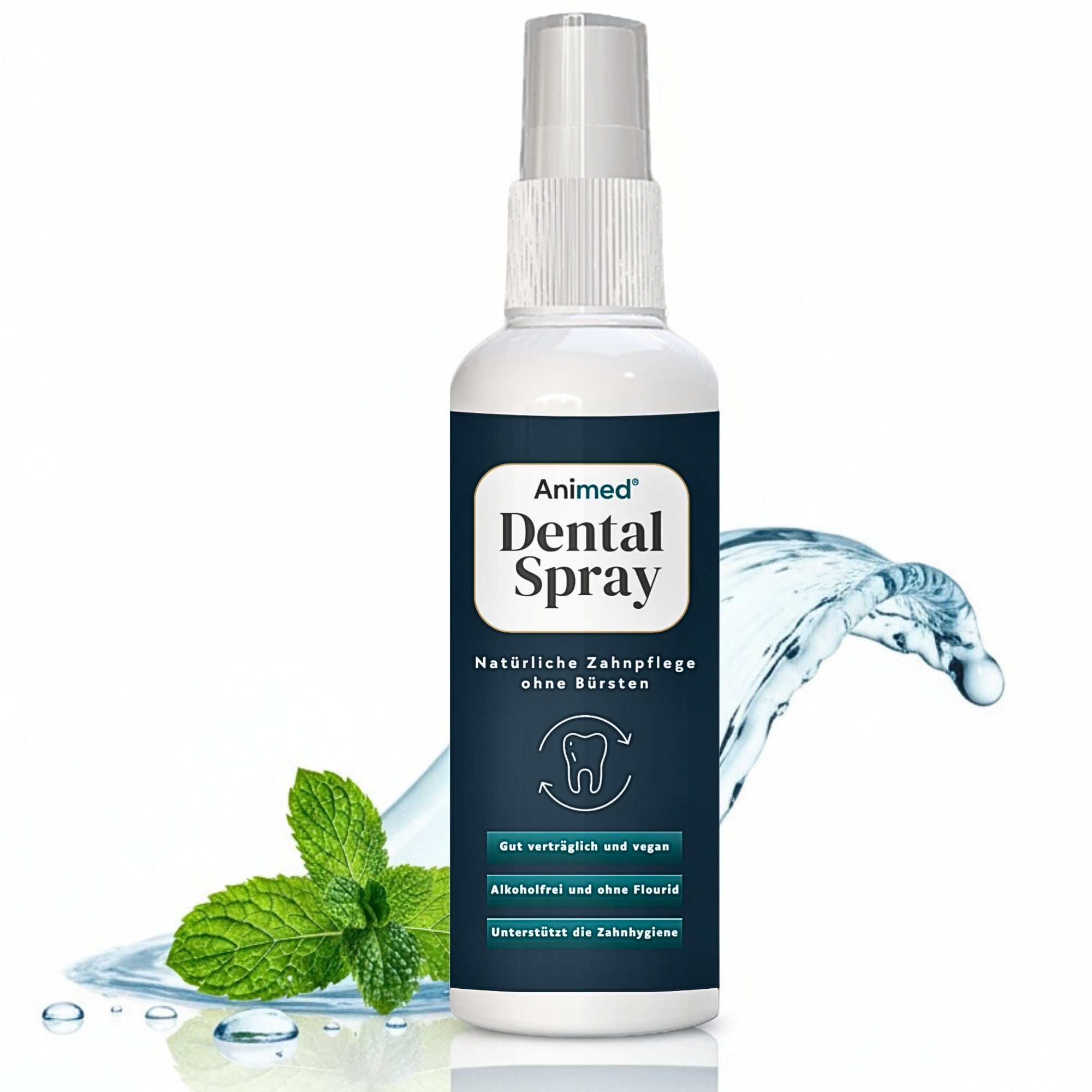 Animed Tier-Zahncreme Hunde Zahnpflege Zahnreiniger Dentalspray ohne Bürsten, Zahnstein Plaque gesunde Mundflora frischer Atem 100% natürlich 100ml