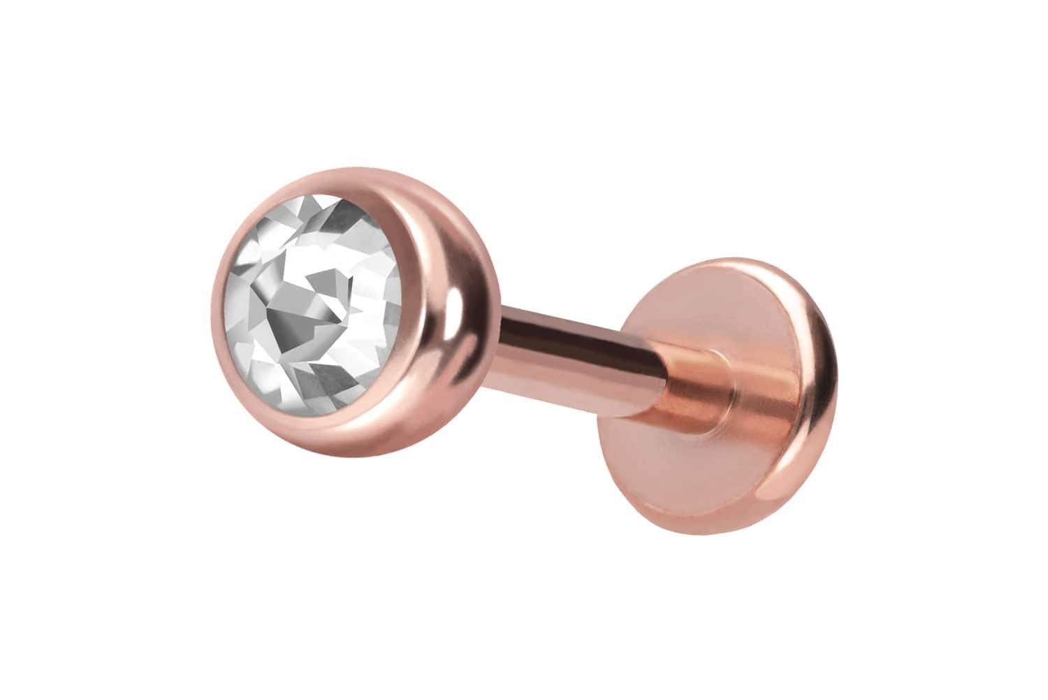 PIERCINGLINE Piercing-Set Titan Labret KRISTALL (Labrets, 1-tlg)