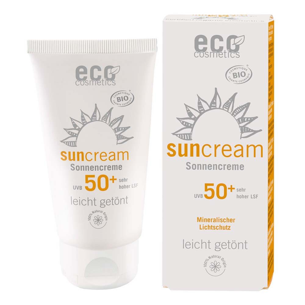 Eco Cosmetics Sonnenschutzcreme Sonnencreme - LSF50+ leicht getönt 75ml