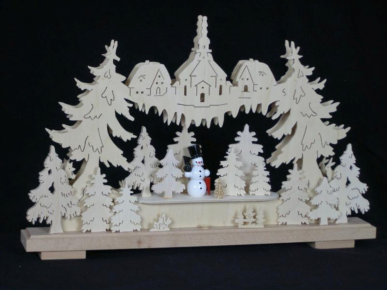 Rudolphs Schatzkiste Schwibbogen – Erzgebirge-Holzbogen Mit Jäger & Rehen, 50 Cm Breit & Beleuchtet