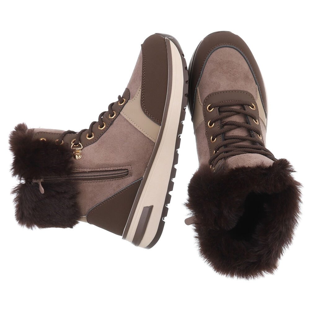 Ital-Design Damen Winterboots mit Futter und modischem Design Schnürstiefel günstig online kaufen