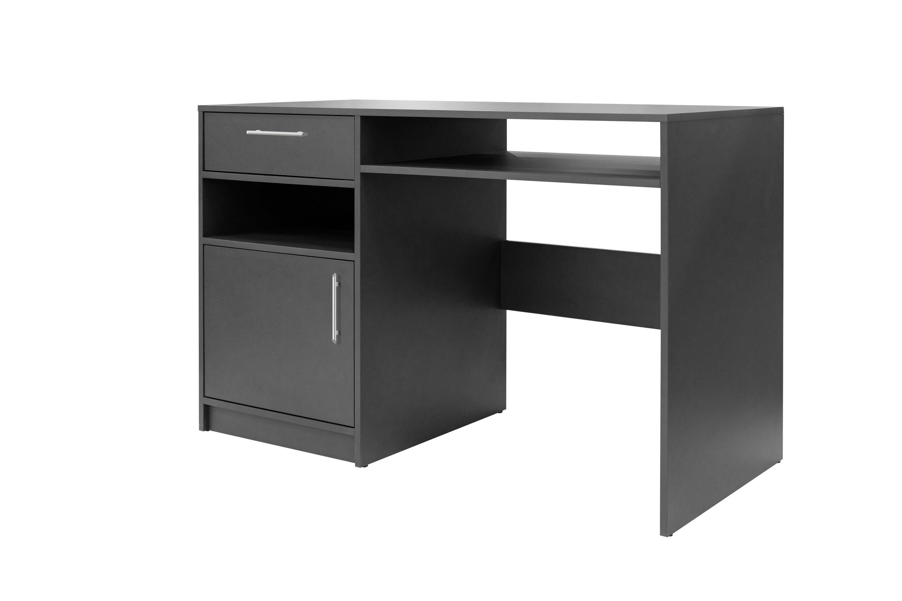 Masseno Schreibtisch ELISE 125 x 82 cm mit 1 Schubladen und 1 Türen Graphitfarben
