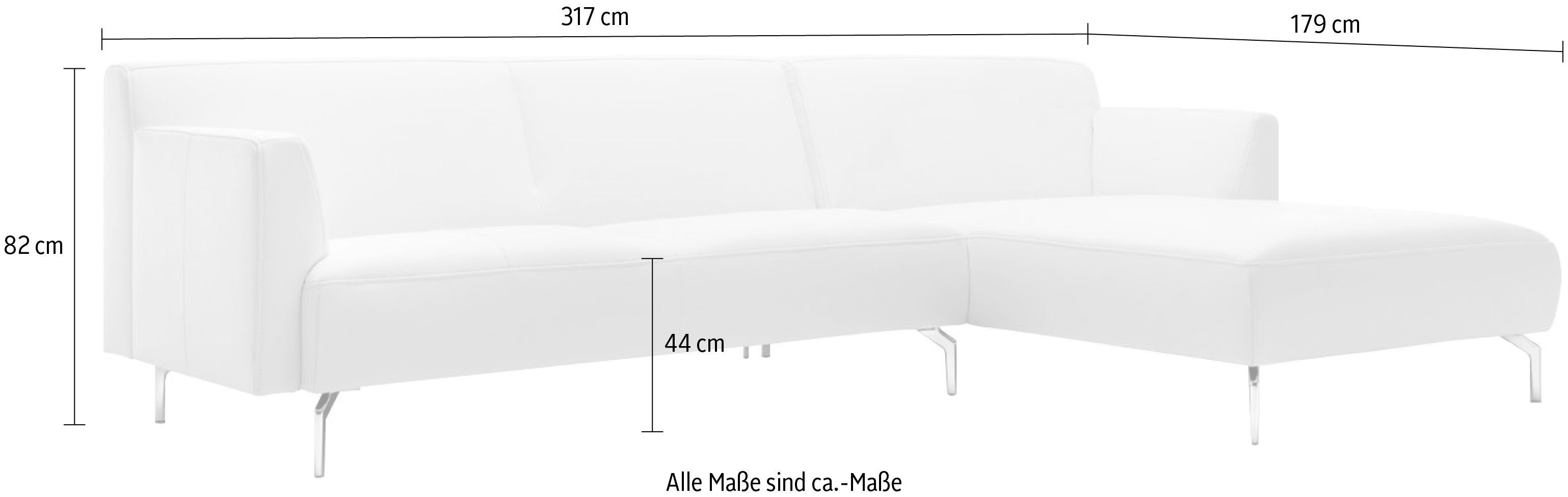 minimalistischer, 317 schwereloser hülsta sofa Optik, in cm hs.446, Breite Ecksofa