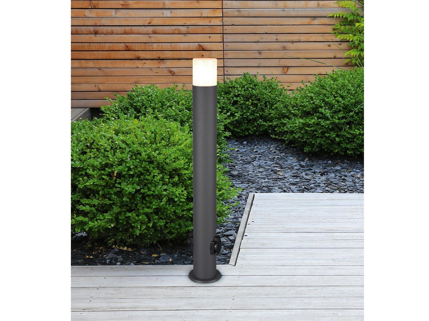 meineWunschleuchte LED Pollerleuchte, Wegeleuchte mit zwei Steckdosen,  Anthrazit, Außenleuchte, moderne Garten-Leuchte, Terrassen-Beleuchtung  online kaufen | OTTO
