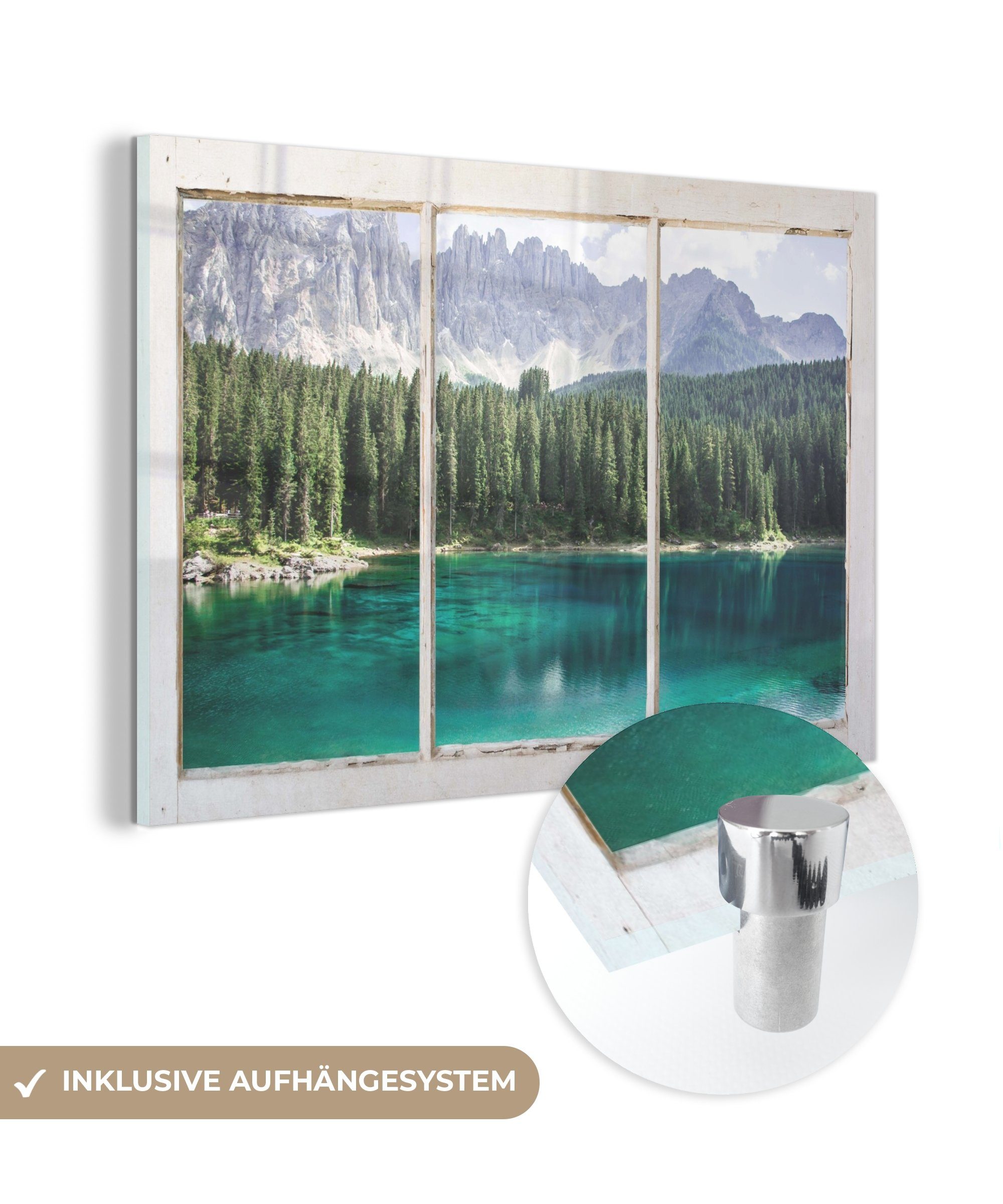 MuchoWow Acrylglasbild Aussicht - Berg - Natur, (1 St), Acrylglasbilder Wohnzimmer & Schlafzimmer