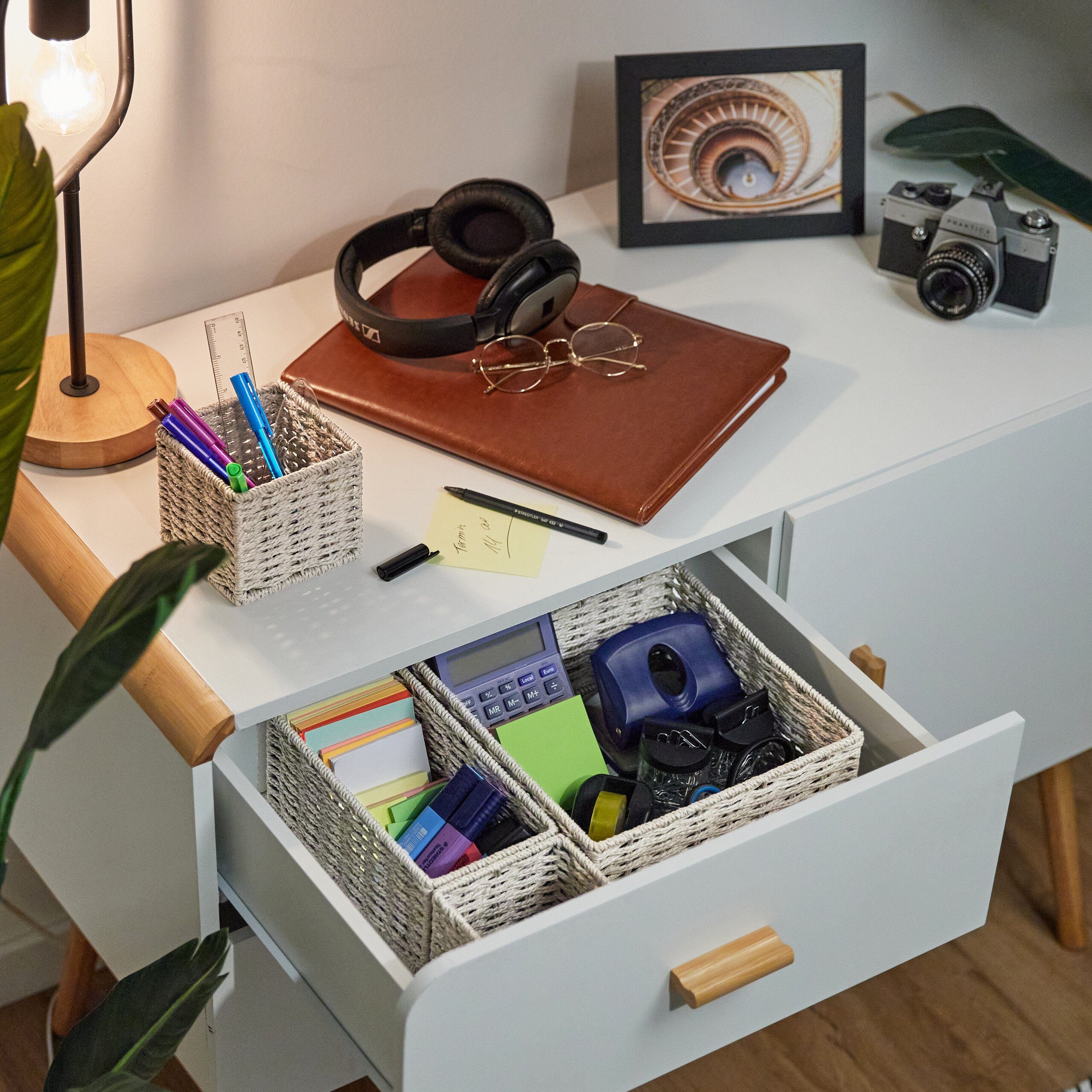 relaxdays Aufbewahrungskorb Geflochtener Aufbewahrungskorb 4er Set günstig online kaufen