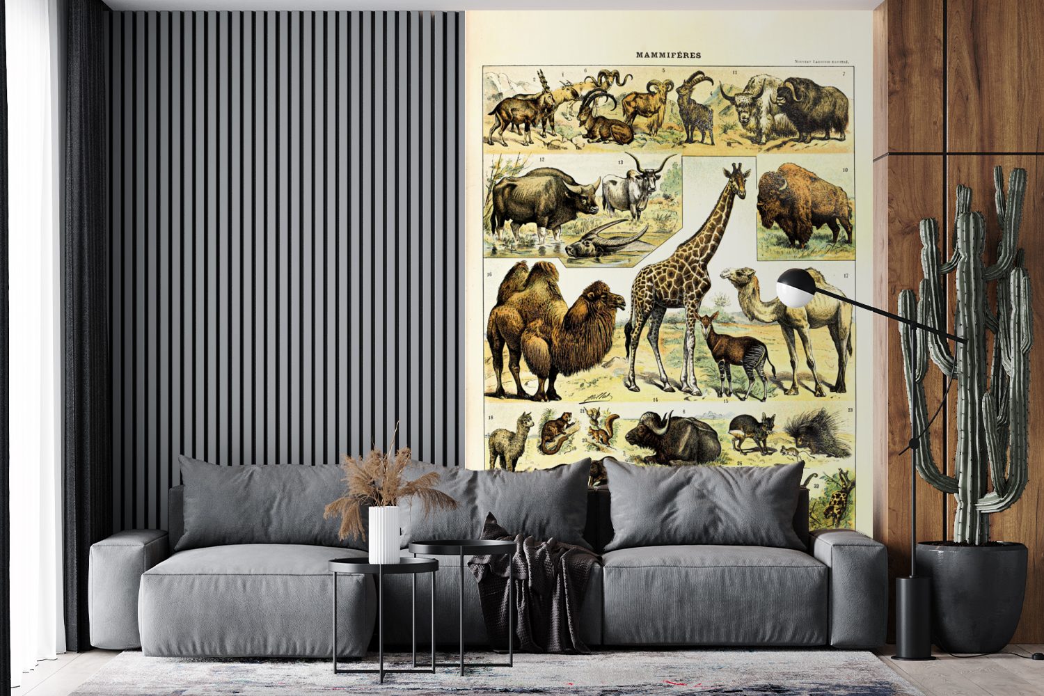 MuchoWow Fototapete Tiere (3 Wohnzimmer, Kamel, Matt, Montagefertig Vinyl - Wandtapete Tapete St), - bedruckt, Giraffe für