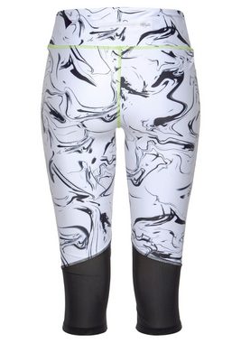 LASCANA ACTIVE Caprileggings -Sporthose White Marble mit Mesheinsätzen