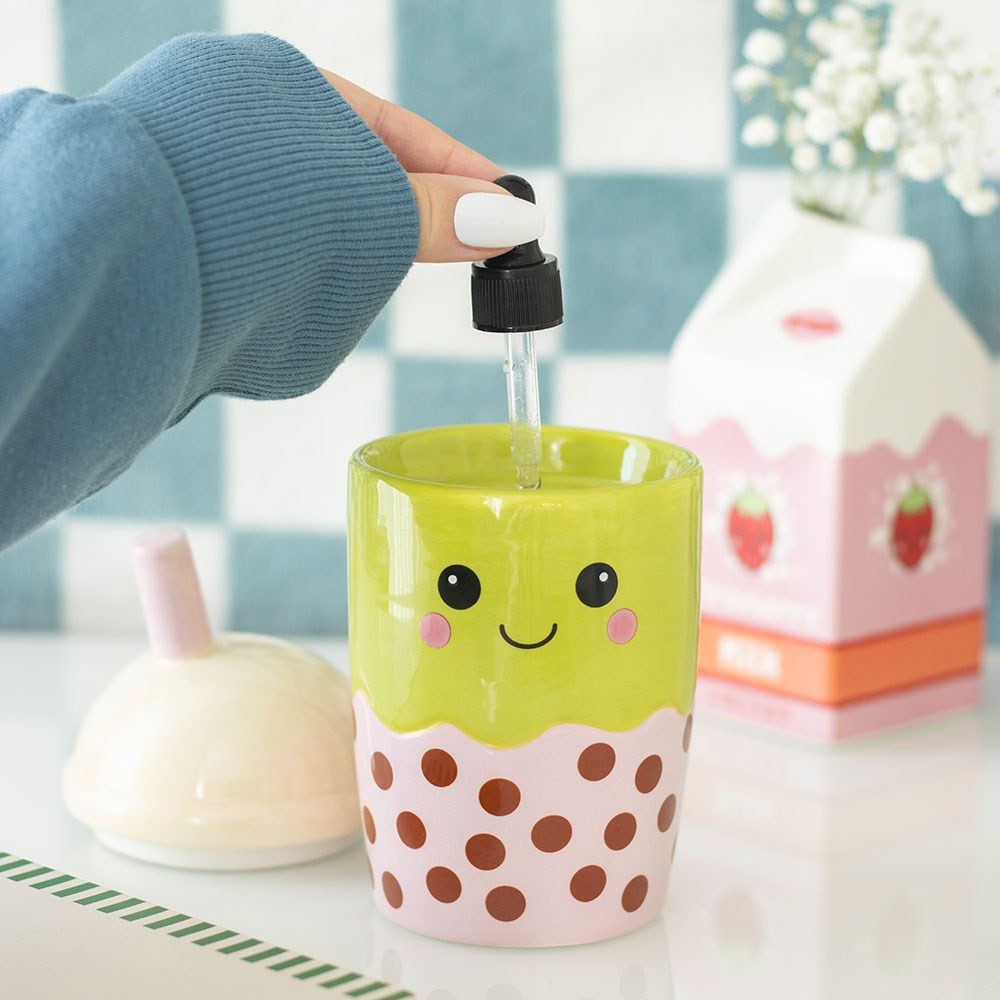 Something Different Duftlampe Bubble Tea Duftlampe - Kawaii Keramik Aromalampe Grün Anime