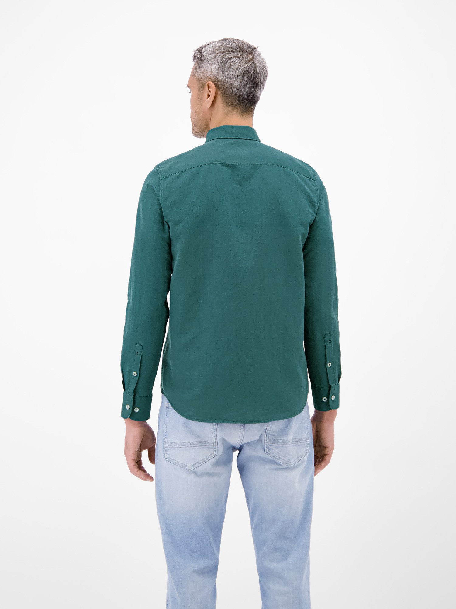 LERROS Langarmhemd Herrenhemd aus Baumwoll-Leinen-Mix Baumwoll‑Leinen Mix, Langarm, krempelbar, ideal für warme Tage