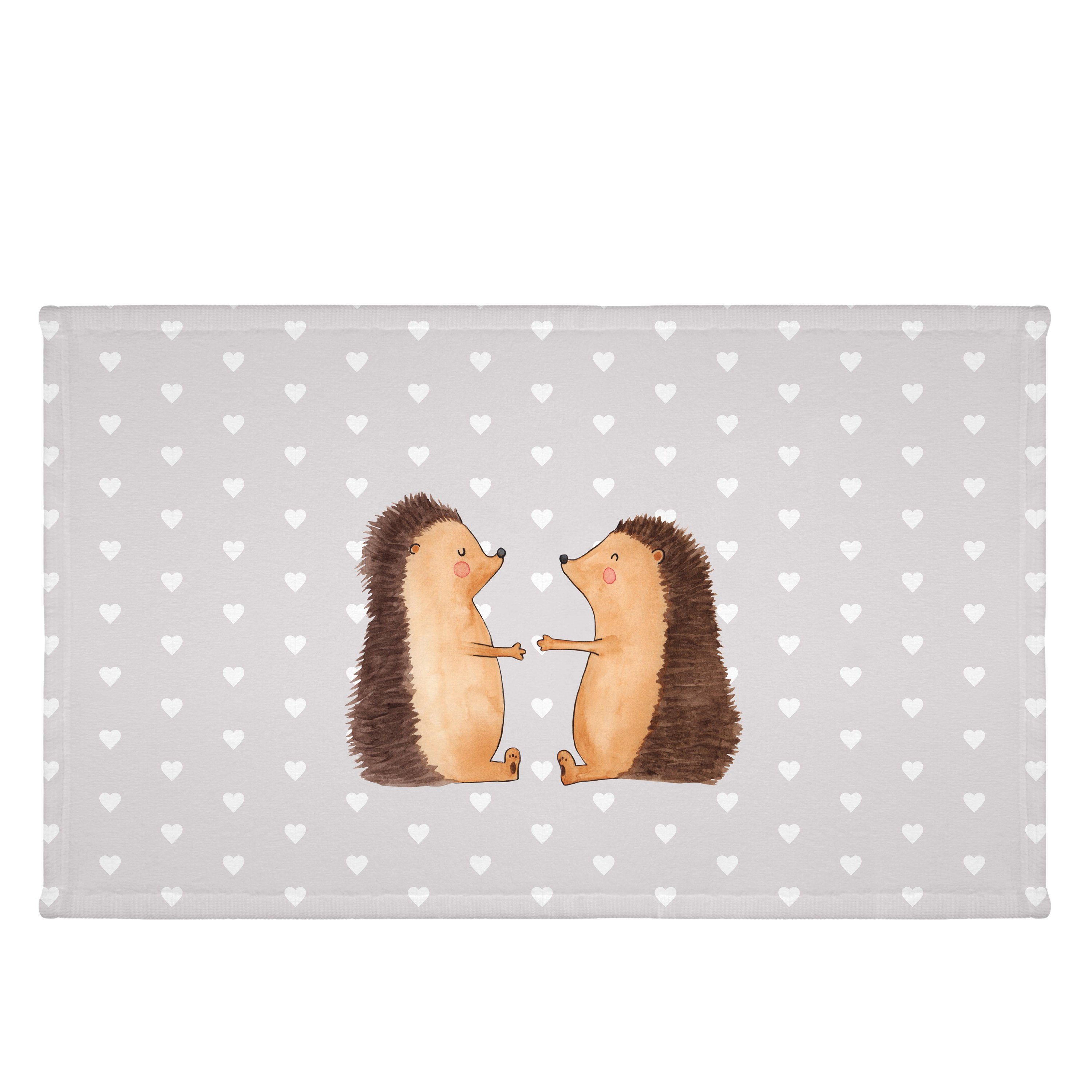 Mr. & Mrs. Panda Handtuch Igel Liebe, Handtuch, Grau Pastell, gesichtstuch, Frotteehandtuch, Fr, Kunstfaser (Packung), Liebe Partner gesichtstuch