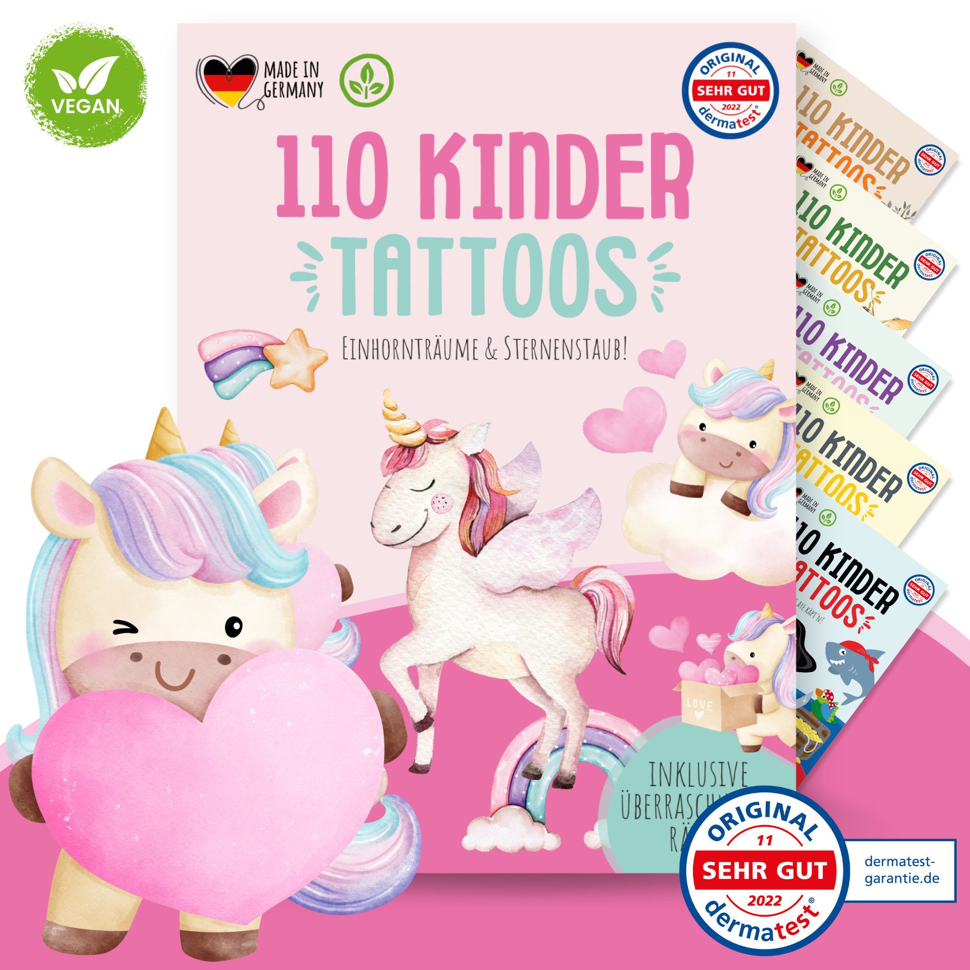 MeinBaby123® Kindertattoo 110 hautfreundliche Hauttattoos für Kinder, Geschenk Kinder, Mitgebsel Kindergeburtstag