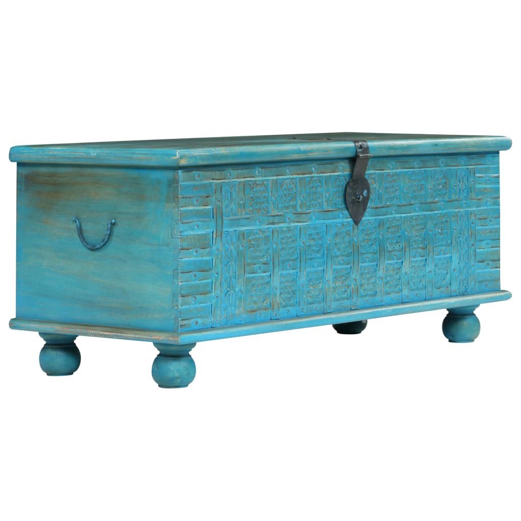 furnicato Aufbewahrungsbox Große Aufbewahrungstruhe aus Vollholz 100 x 40 x 41 cm Blau (1 St)