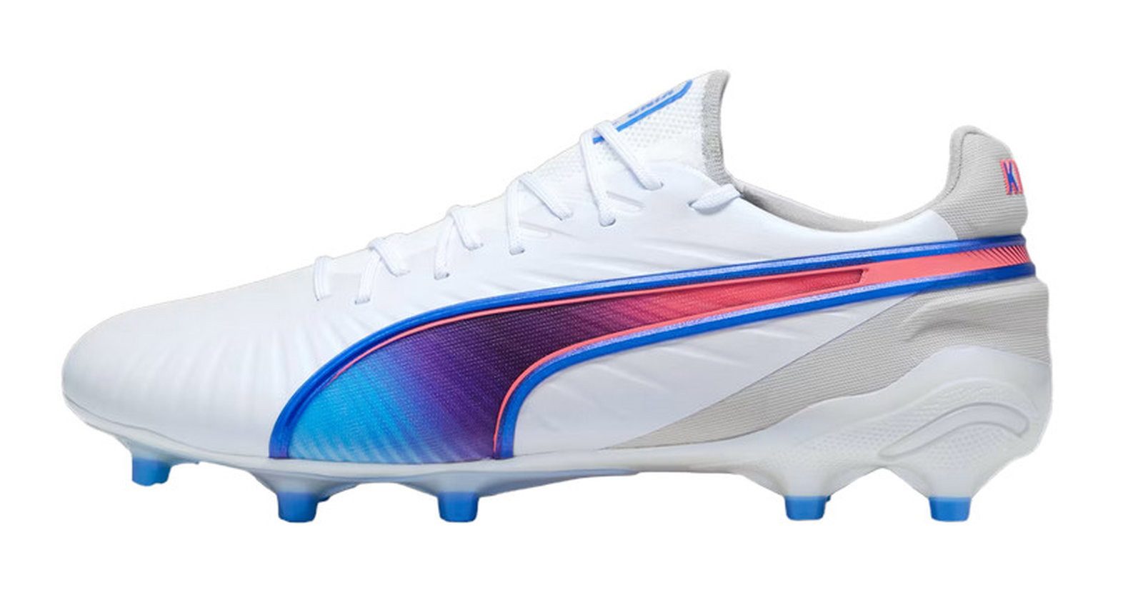 PUMA King Ultimate FG/AG (für festen Boden/Kunstoberflächen) weiss/blau Fußballschuh