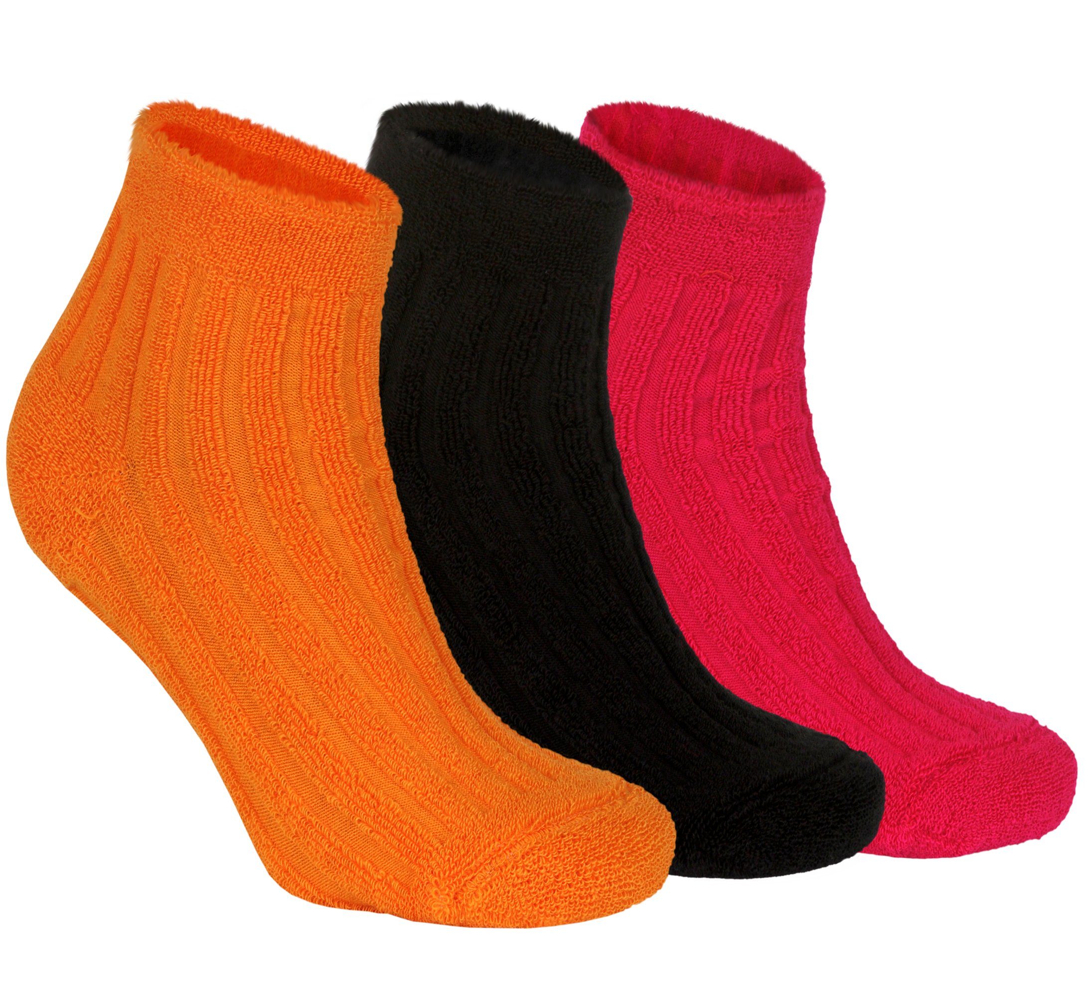 NoblesBox Haussocken Bettsocken Kuschelsocken (Beutel, 3-Paar, 37-40 EU Größe) Damen Warme Socken, Wintersocken Asorti-2