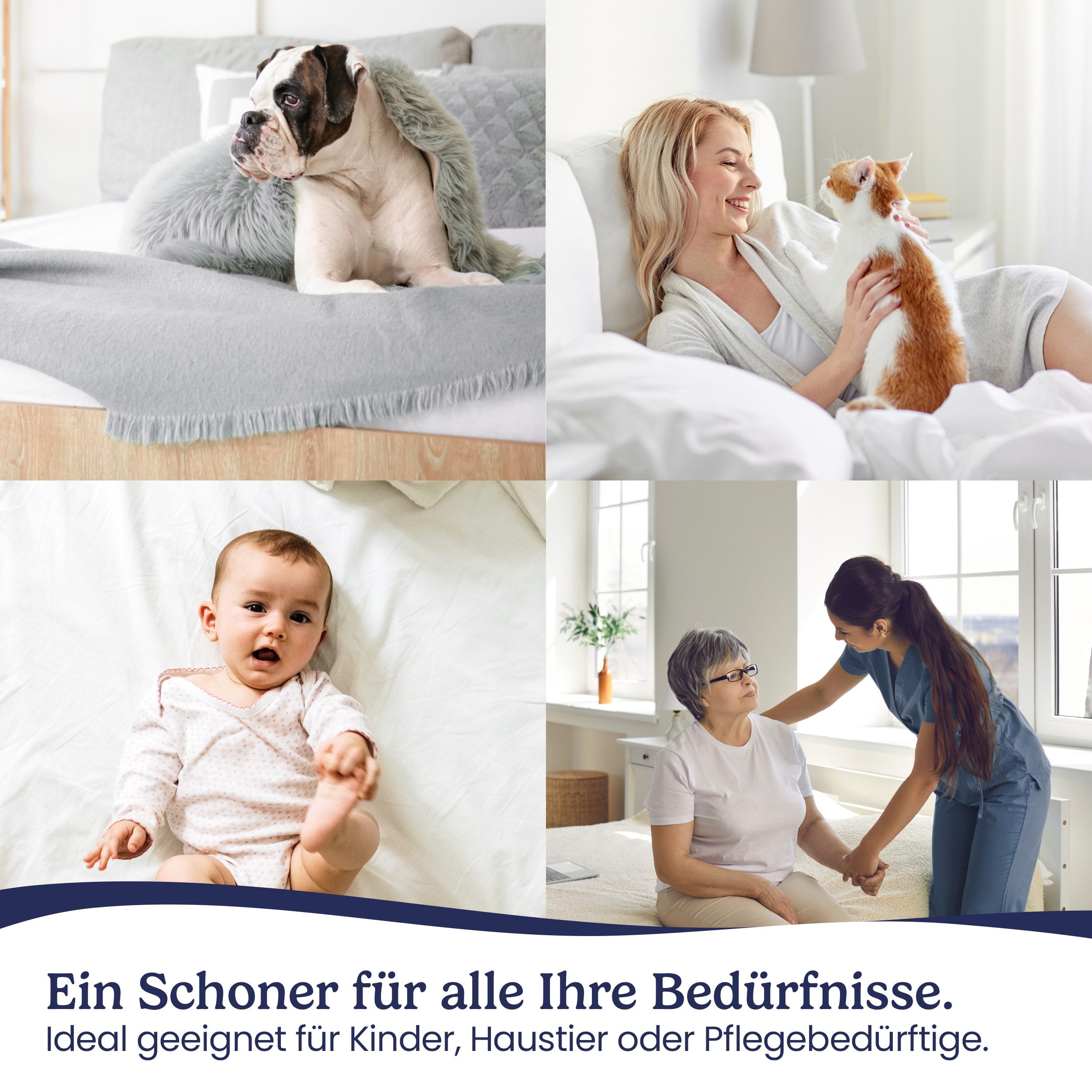 Matratzenschoner Matratzenauflage als Nässeschutz für Kinder o. wasserdicht Gentle North, 100% wasserabweisend - wasserfest - allergikergeeignet - Eckbändern