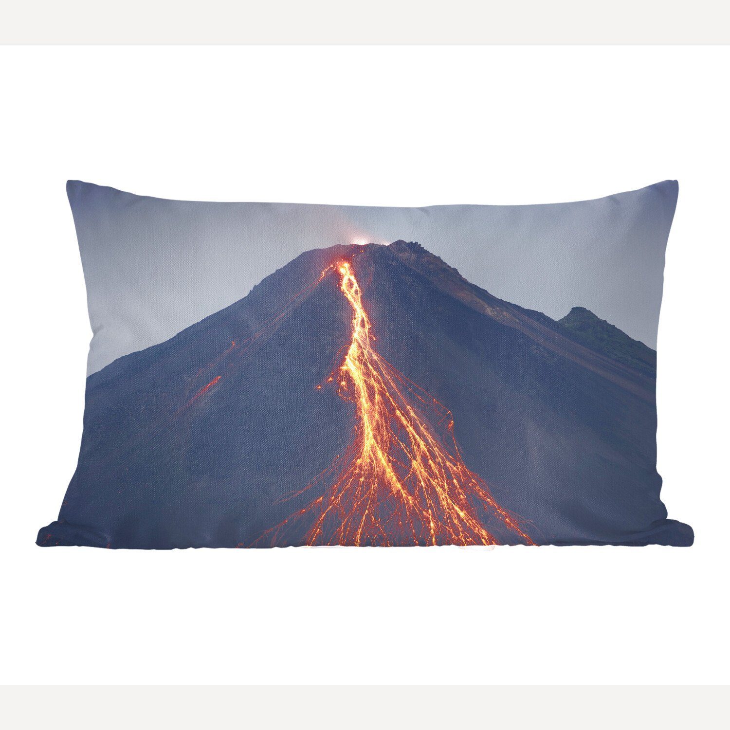MuchoWow Dekokissen Lava fließt aus einem Vulkan, Wohzimmer Dekoration, Zierkissen, Dekokissen mit Füllung, Schlafzimmer