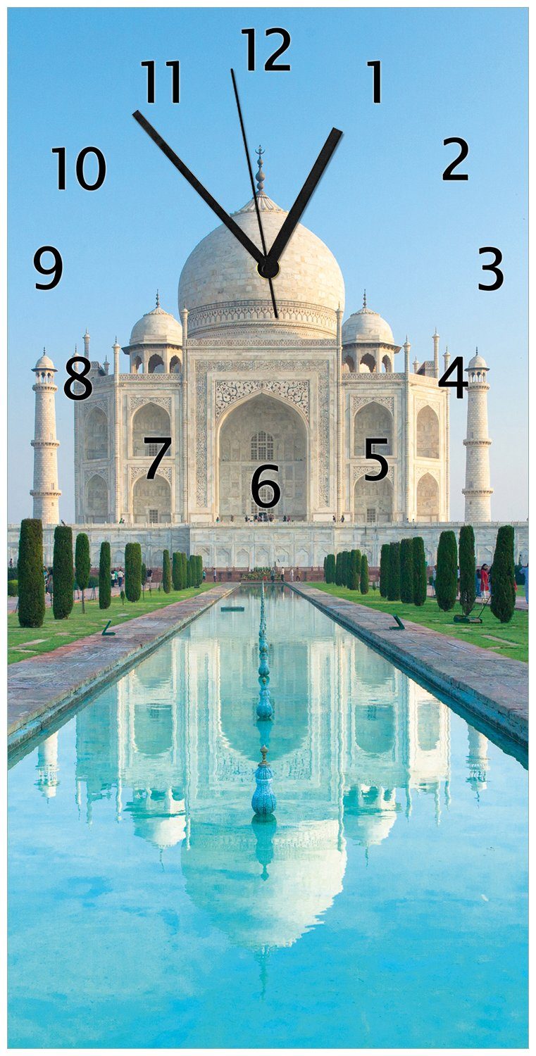 (Uhr in Indien Wallario Acryl) Mausoleum Wanduhr Taj - Mahal aus