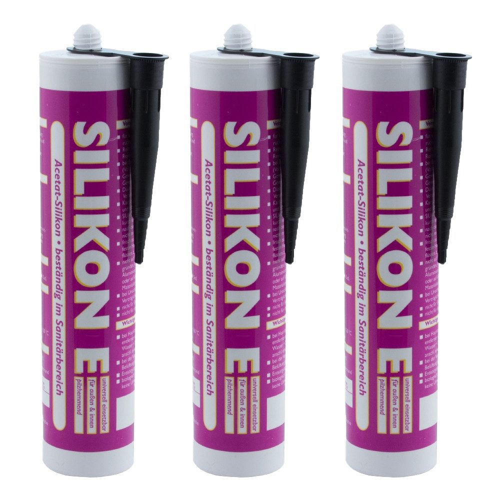 ARLI Silikon 3x 310ml schwarz Universal, gebrauchsfertig, (3-tlg), Universa günstig online kaufen