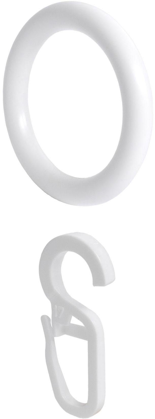 Liedeco Gardinenring, Gardinenstangen, (Packung, 10-St., mit Faltenlegehaken), für Gardinenstangen Ø 28 mm