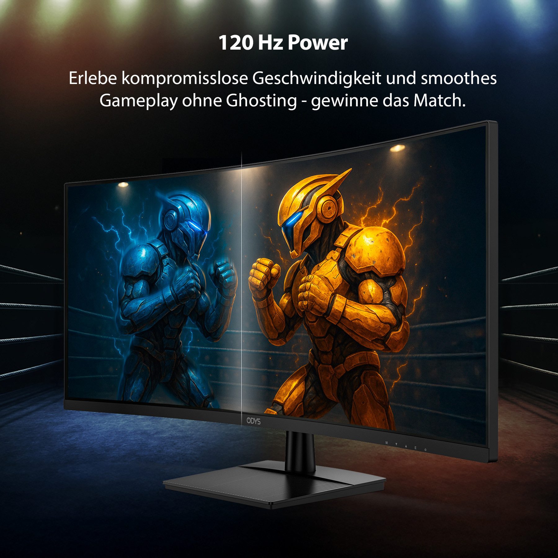 Odys XE34-UWQ-120 LED-Monitor (86 cm/34 ", 3.440 x 1.440 px, UWQHD, 1 ms Reaktionszeit, 120 Hz, VA, LED, 34" Gaming Monitor, UWQHD, 120 Hz, 1 ms, HDR10, VA, DCI 89)