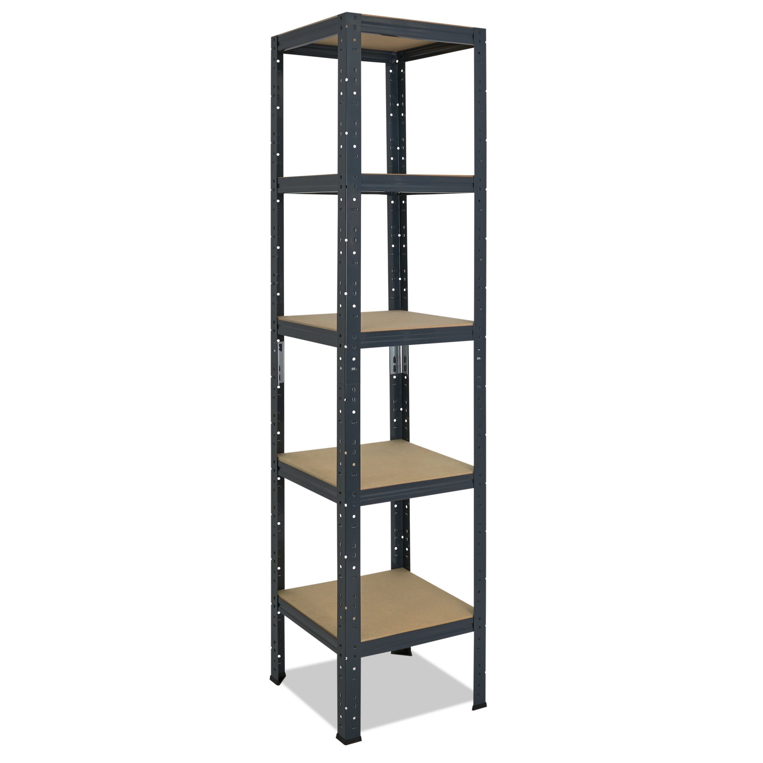 shelfplaza Schwerlastregal HOME, 200x50x50cm anthrazit, Metallregal mit 5 Böden, als Kellerregal, Garagenregal, Werkstattregal oder Lagerregal, Steckregal Metall mit 175kg Tragkraft