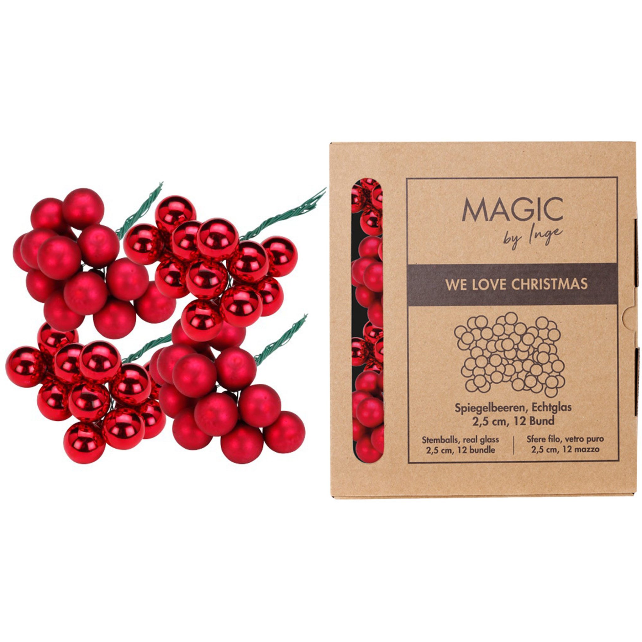 MAGIC by Inge Christbaumschmuck, Weihnachtskugeln am Draht 2,5cm Glas 144 S günstig online kaufen