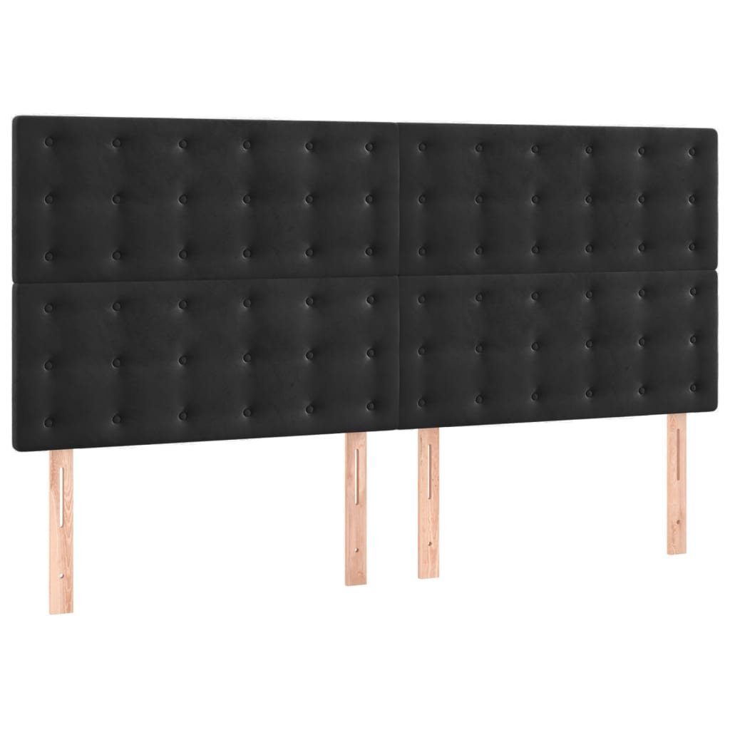 vidaXL Kopfteil Kopfteile 4 Stk. Schwarz 80x5x78/88 cm Samt, (1 St)