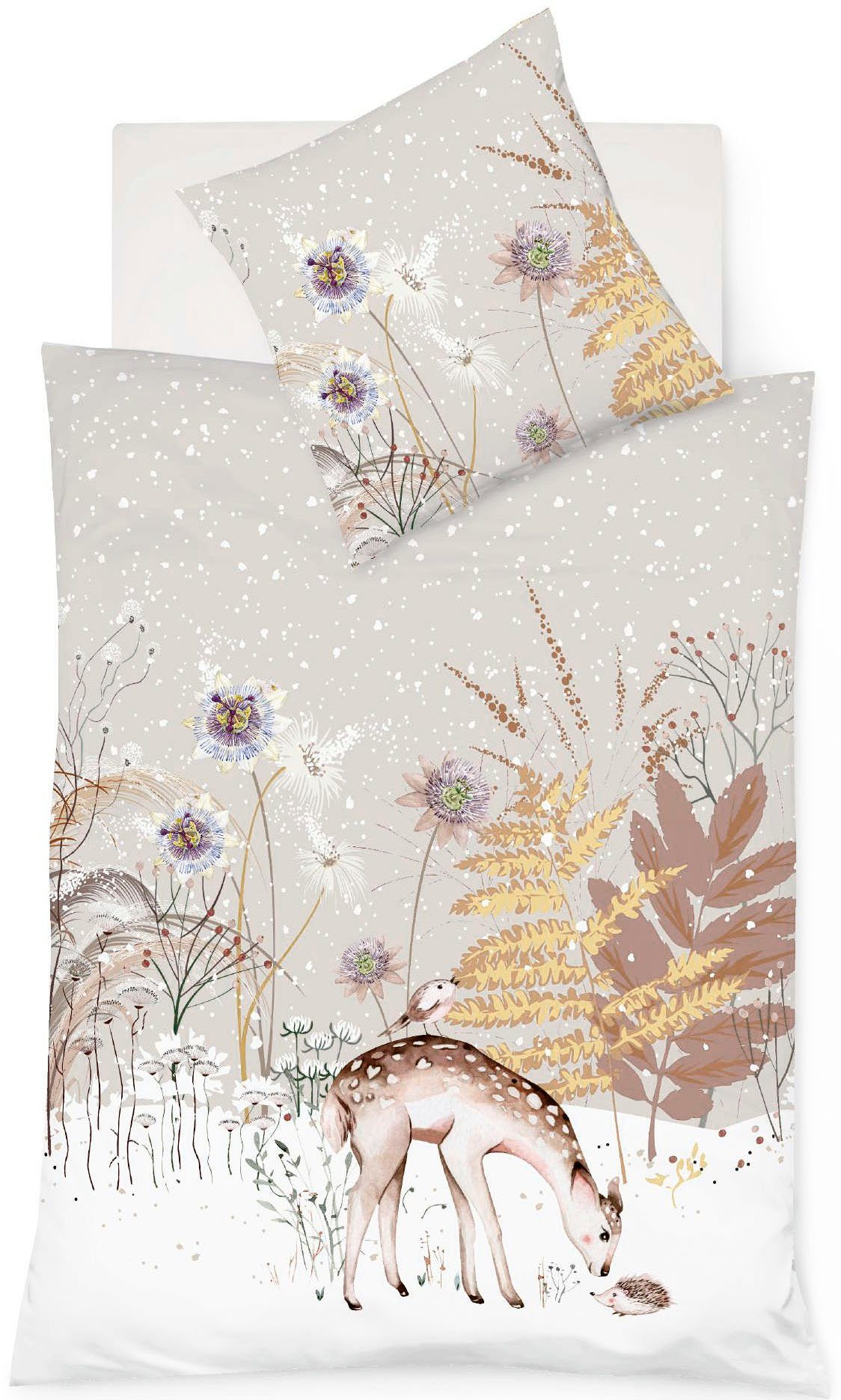 fleuresse Bettwäsche Aspen 4372, Feinbiber, 2 teilig, Feinbiber, Baumwolle, in Gr. 135x200, 155x220, 200x200cm