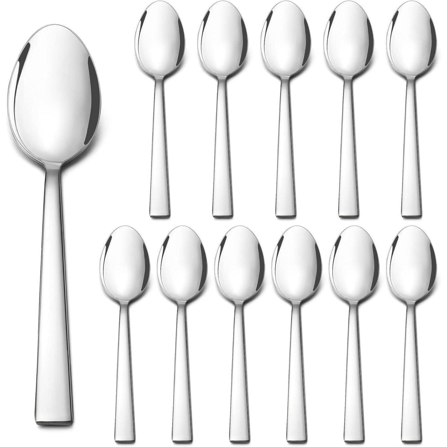 LuxusKollektion Esslöffel Löffel 12er Set Edelstahl Esslöffel Quadratischer Griff