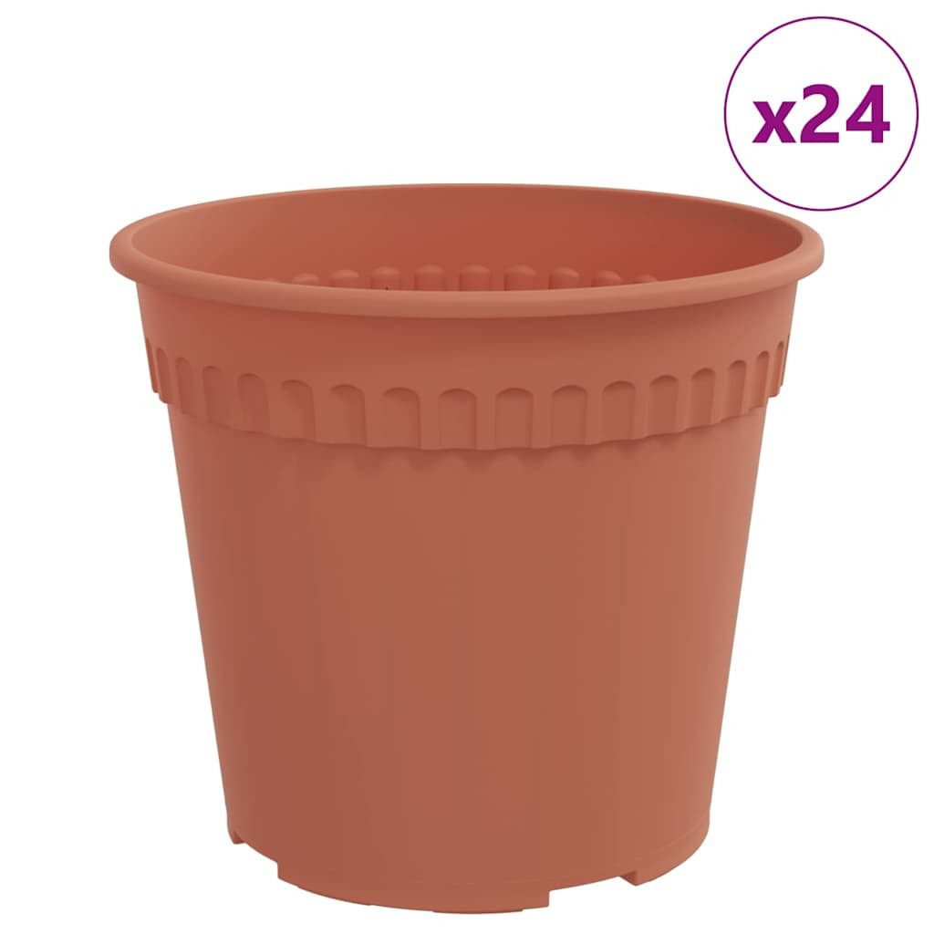furnicato Blumentopf 24er Set 17 x 14 cm Ziegelrot, Blumenkübel mit Entwässerungslöchern am Boden für deinen Garten