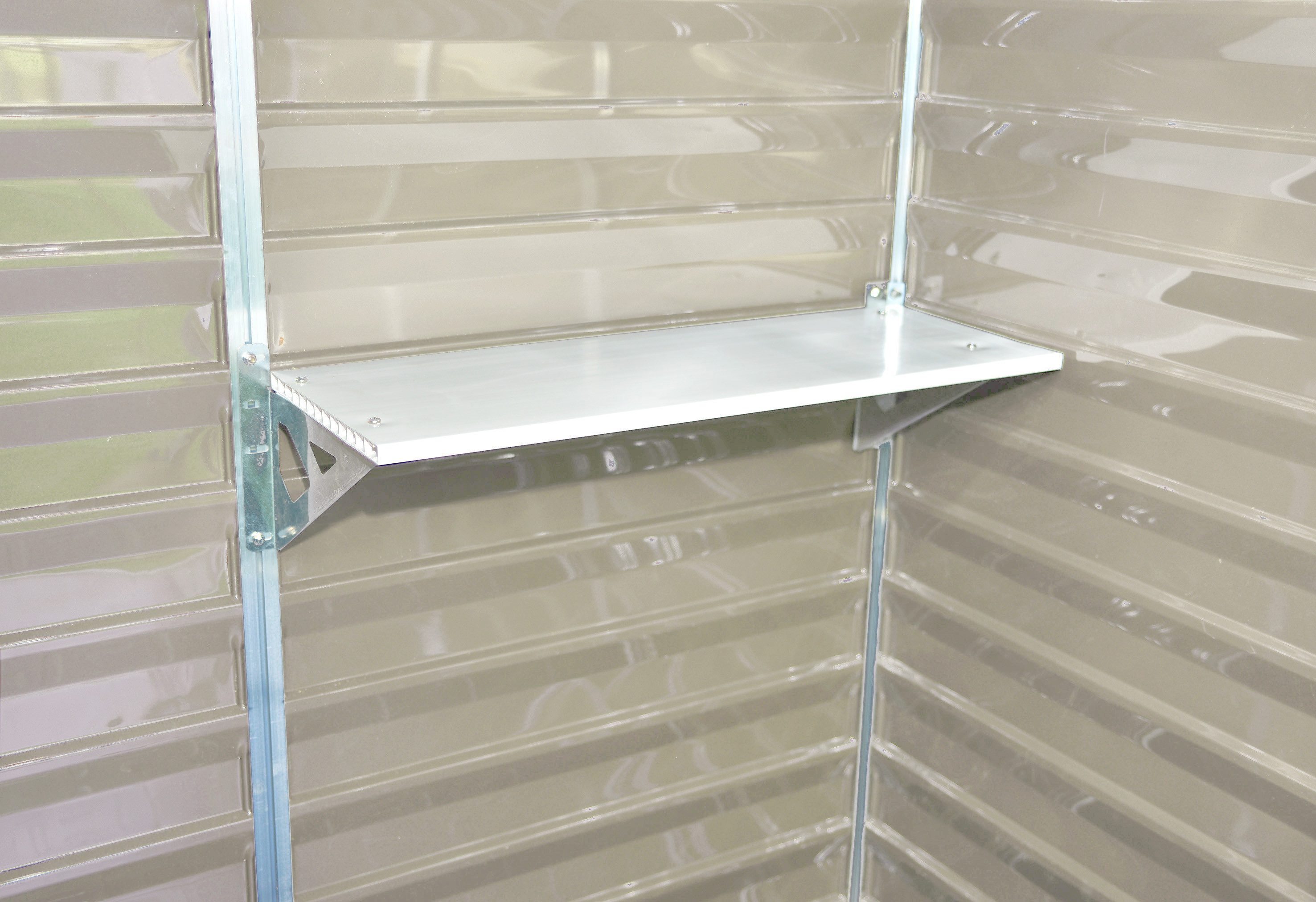 Palram - Canopia Anbauregal für Skylight / Rubicon, robuste Aluminiumstruktur