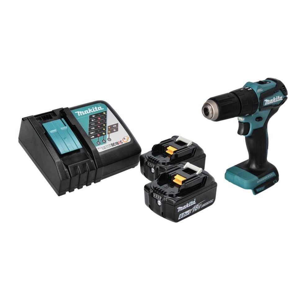 Thumbnail - Makita Schlagbohrmaschine DHP 483 RG Akku Schlagbohrschrauber 18 V 40 Nm Brushless + 2x Akku 6