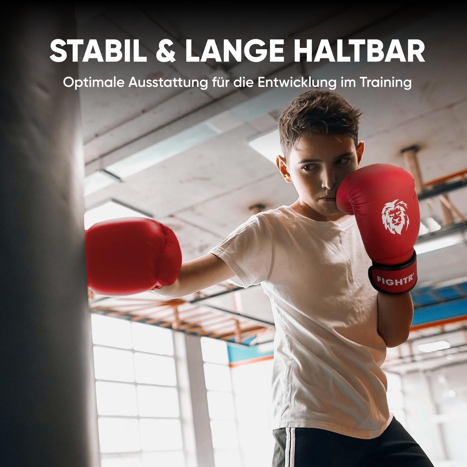 FIGHTR Kinderboxhandschuhe aus Kunstleder für Training & Kampfsport – Bild 4 von 5