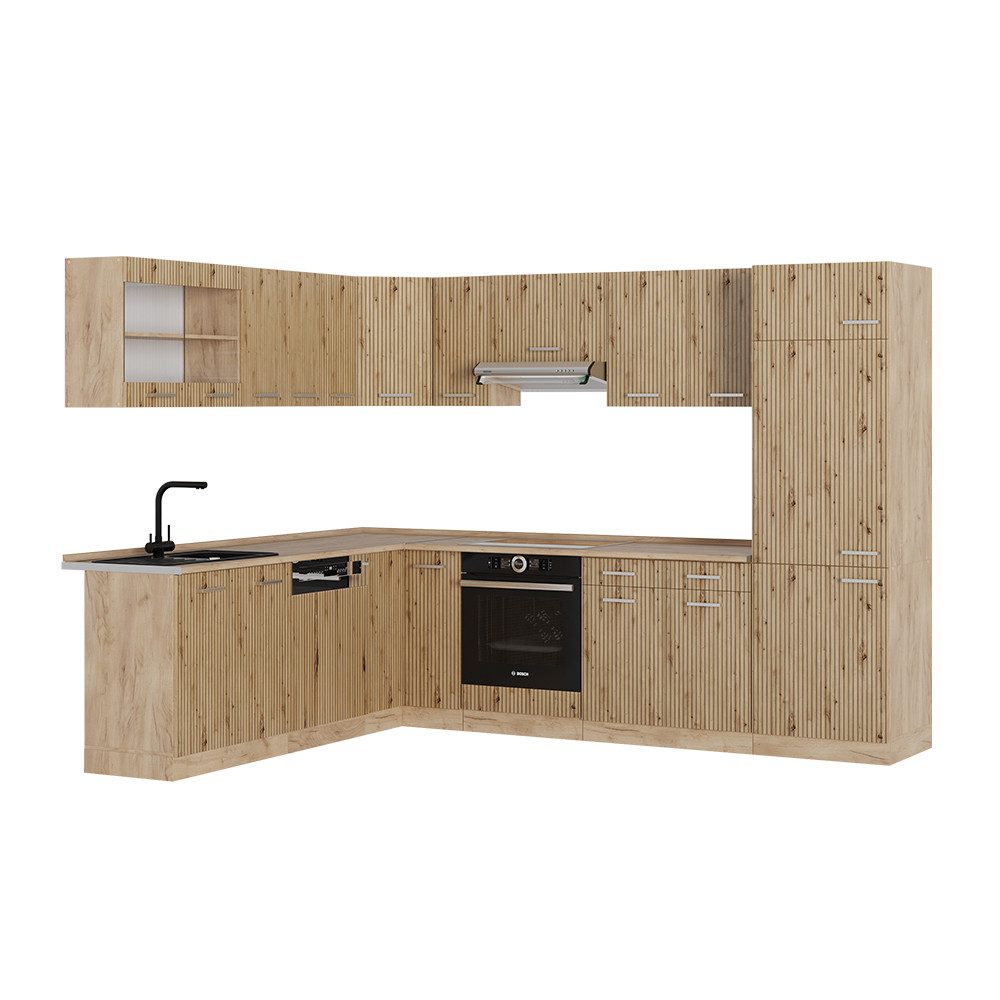 Vicco Winkelküche R-Line, Artisan-Eiche/Goldkraft Eiche, 227 günstig online kaufen
