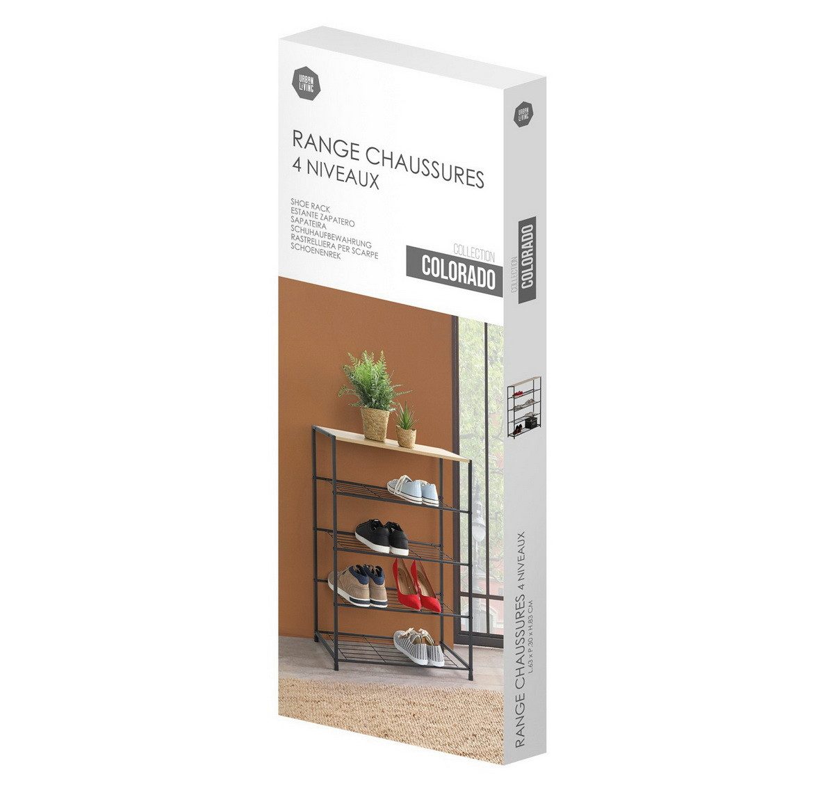 Urban Living Schuhregal Schuhregal COLORADO 63 x 30 x 83 cm Schuhablage