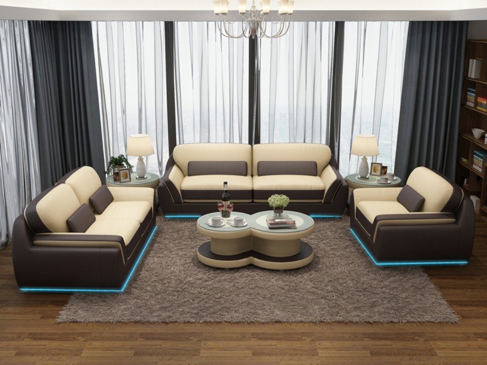in JVmoebel Couch Ledersofa Made 3+2+1 Sofa, Sitzer Sofagarnitur Garnitur Neu Sofa Europe