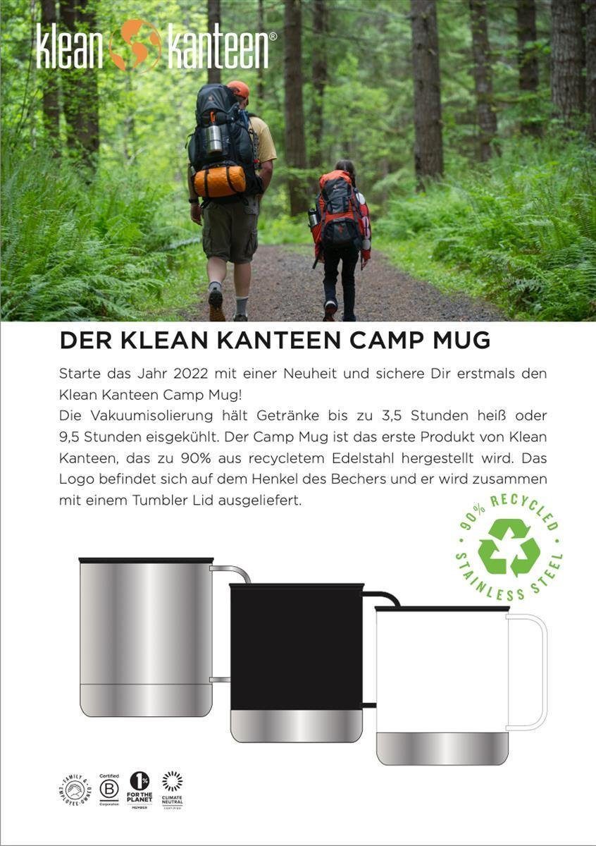 isolierte Edelstahltasse Mug-BK Kanteen Kanteen®Camp Klean Trinkflasche Schwarz