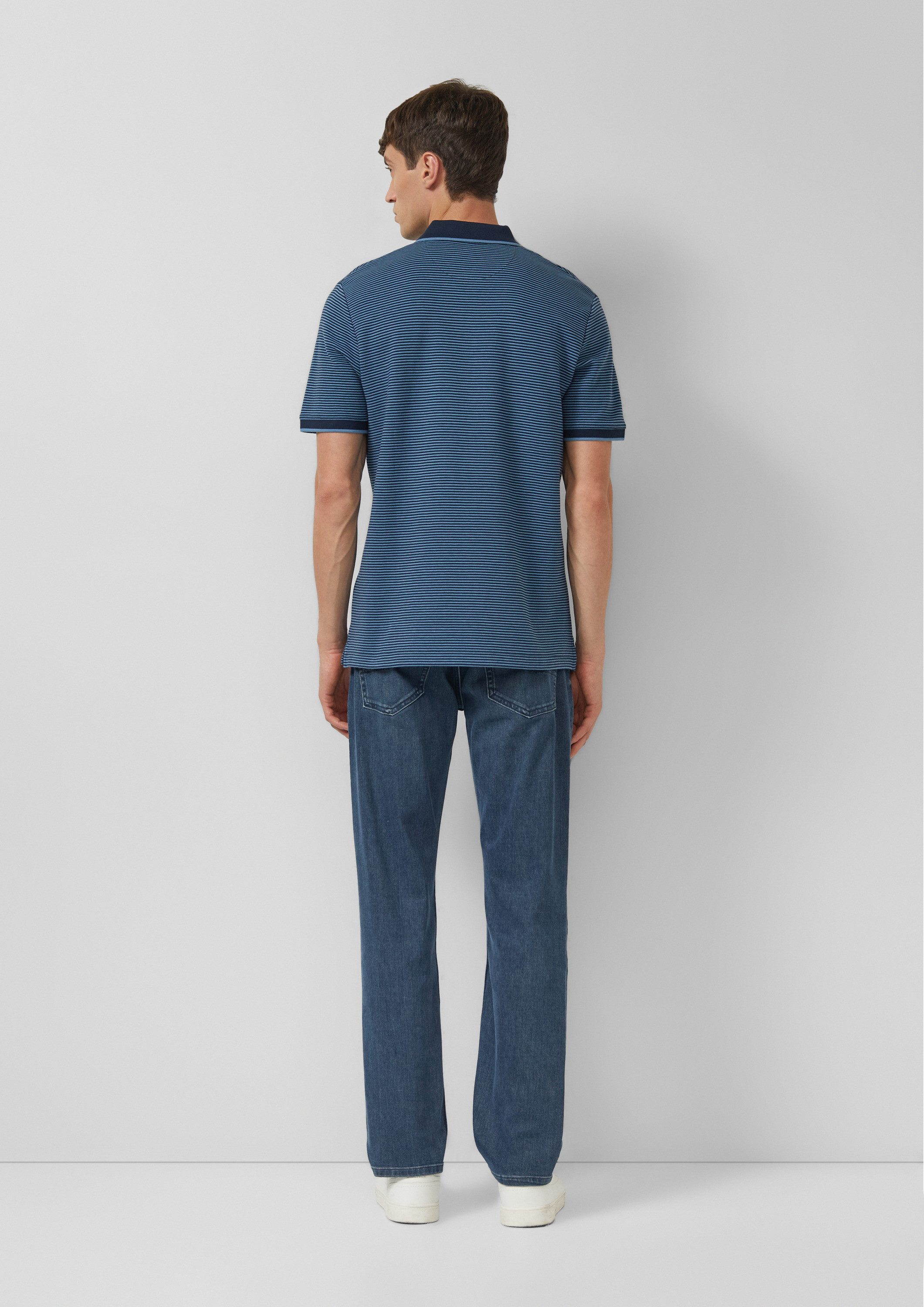 s.Oliver Kurzarmshirt Polo-Shirt Strukturiertes Poloshirt aus Baumwolle in Two-Tone-Optik
