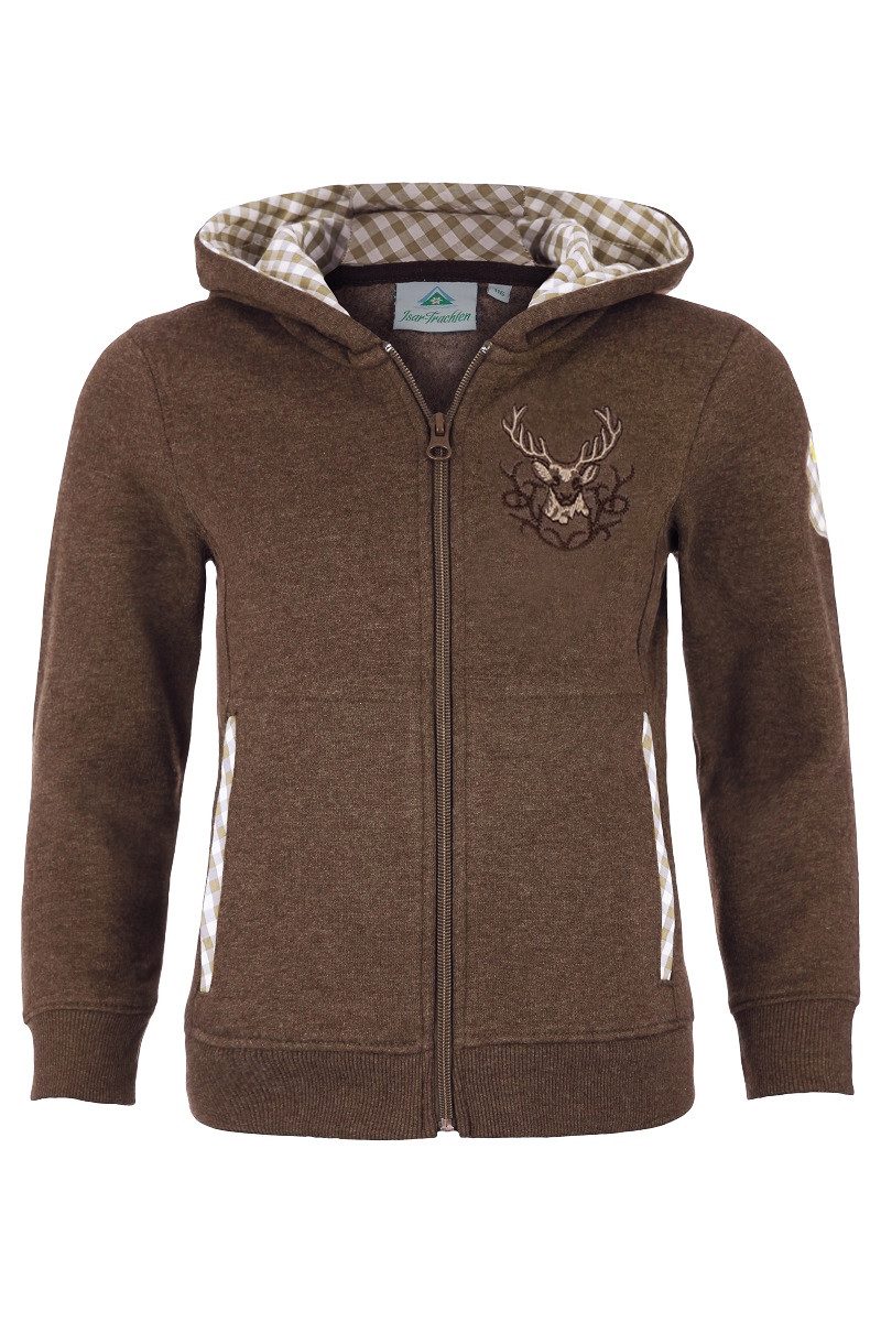 Isar-Trachten Trachtenjacke Kapuzenjacke Kinder - LOVIS - berber