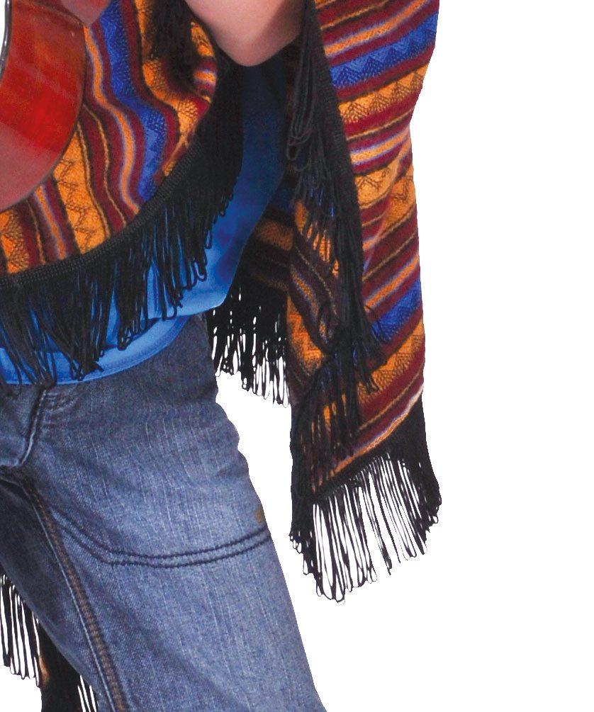 Karneval-Klamotten Kostüm Poncho Mexiko Kinder mexikanisches Kinderkostüm, Bunter Kinder Poncho Unisex Jungen Mädchen Faschingskostüm
