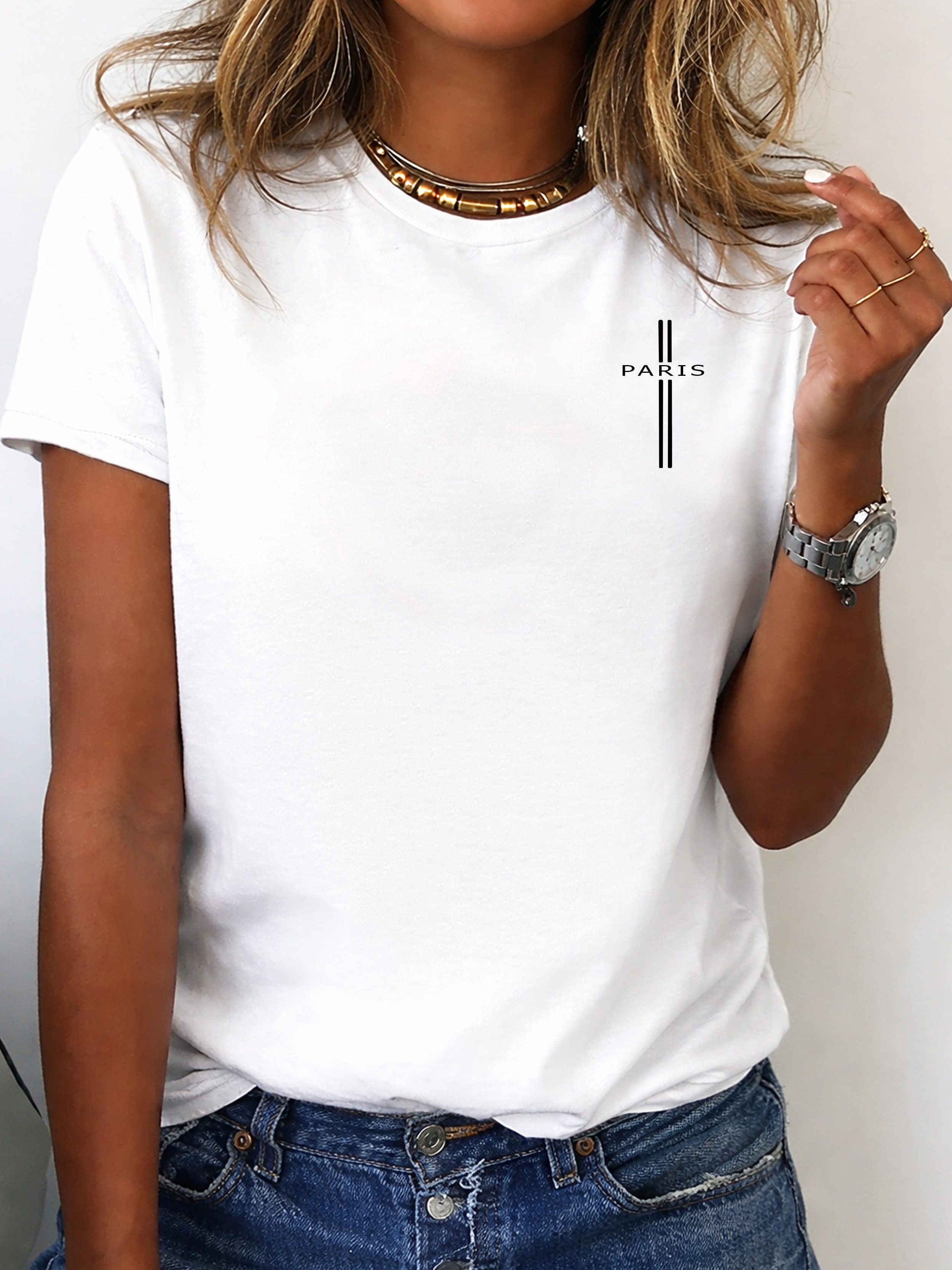 RMK T-Shirt Damen Shirt Rundhals Basic Paris günstig online kaufen