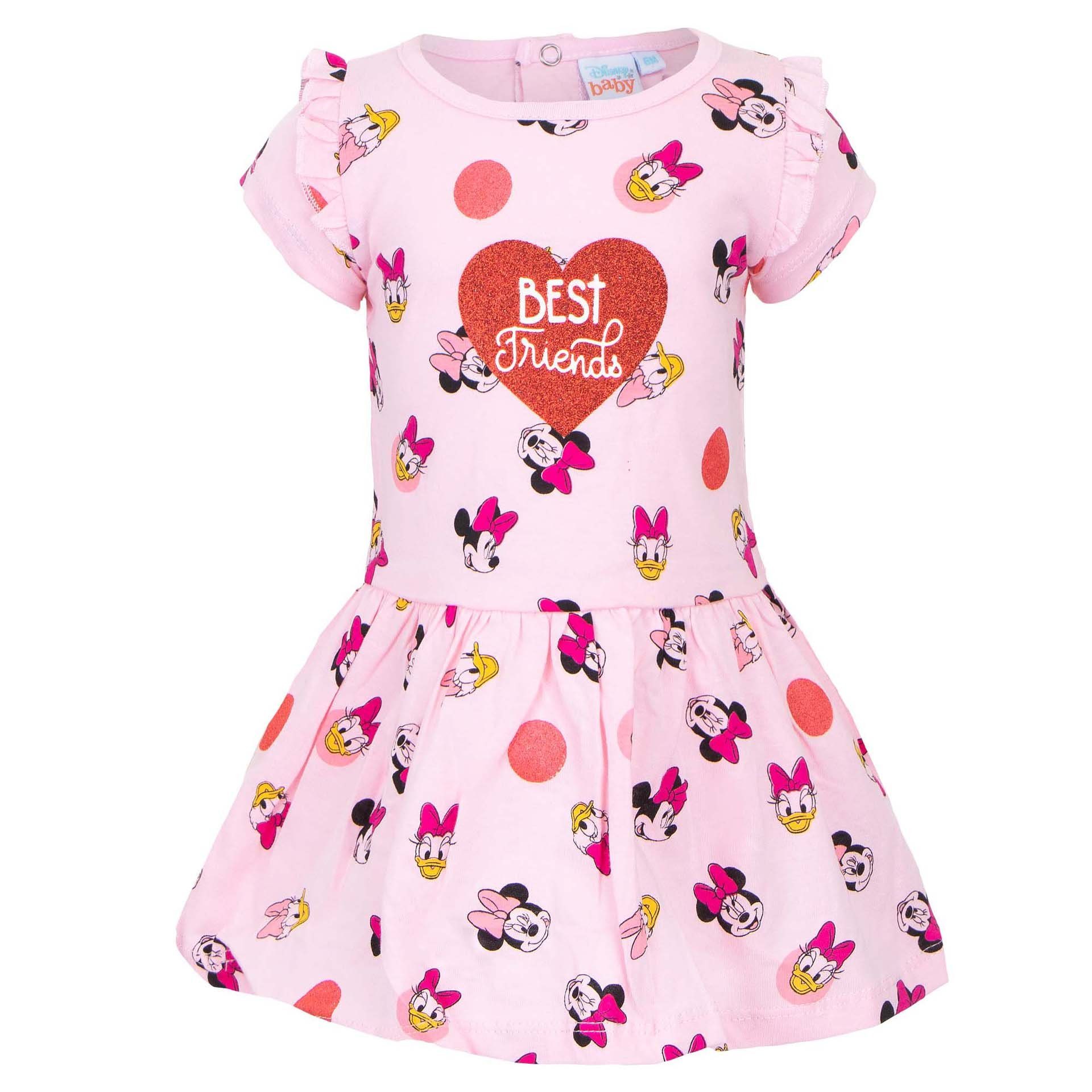 Disney Minnie Mouse Sommerkleid Minnie Maus und Daisy Duck Baby Kleid Gr. 68 bis 86, 100% baumwolle