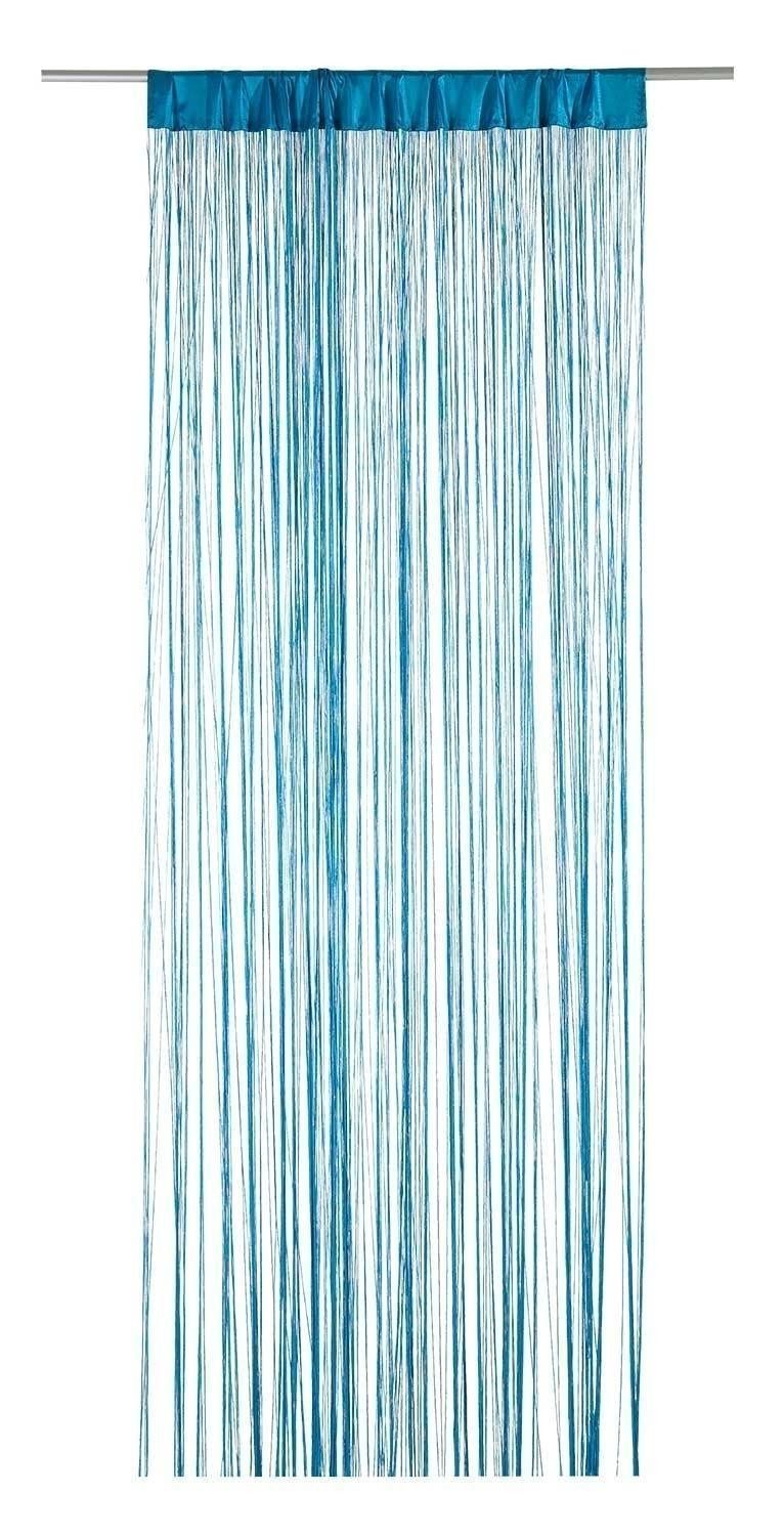 Gasper Fadenvorhang, 110 x 250 cm, Türkis, Stangendurchzug, transparent, Polyester
