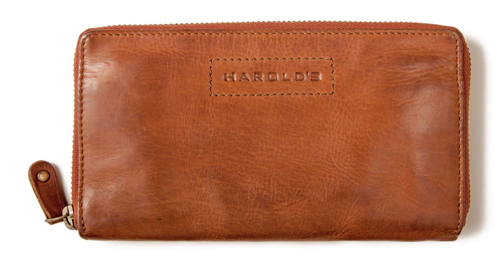 Harold's Geldbörse Zip Wallet, aus echtem Rindsleder