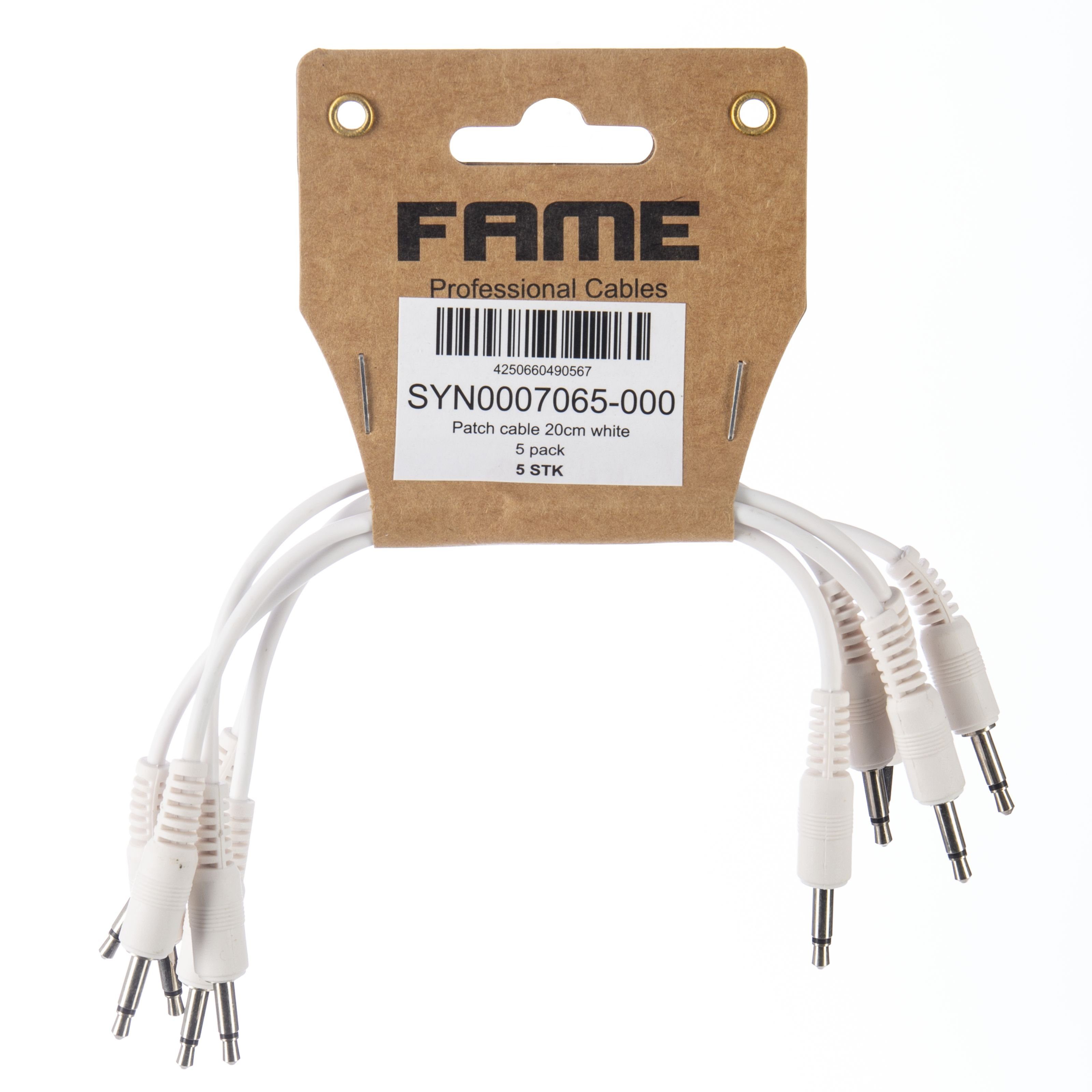 MUSIC STORE Synthesizer (Eurorack Patchkabel 20cm Modulare Synthesizer Kabel 5 Stück Weiß PVC Ummantelung 35mm Mono-Klinkenstecker, Modular Synthesizer, Patchkabel Modular Synth), Eurorack Patchkabel, Modulare Synthesizer Kabel, 3,5mm