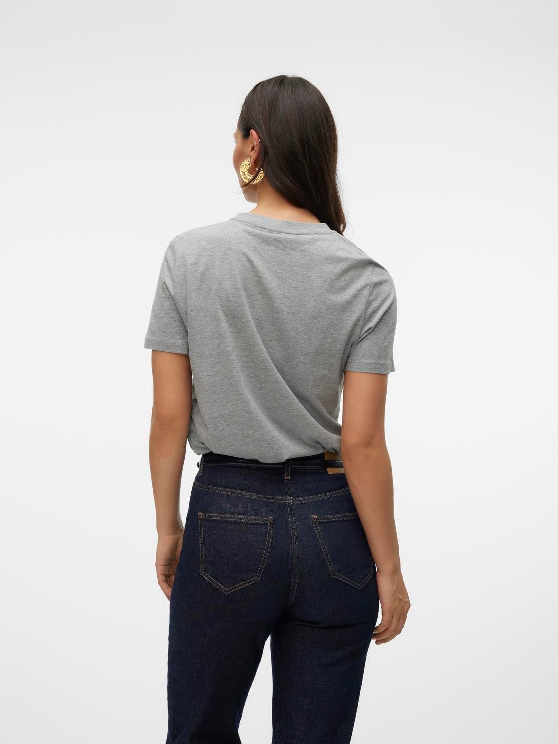 Vero Moda Kurzarmshirt VMPAULINA SS T-SHIRT GA JRS NOOS Baumwolle, regular fit