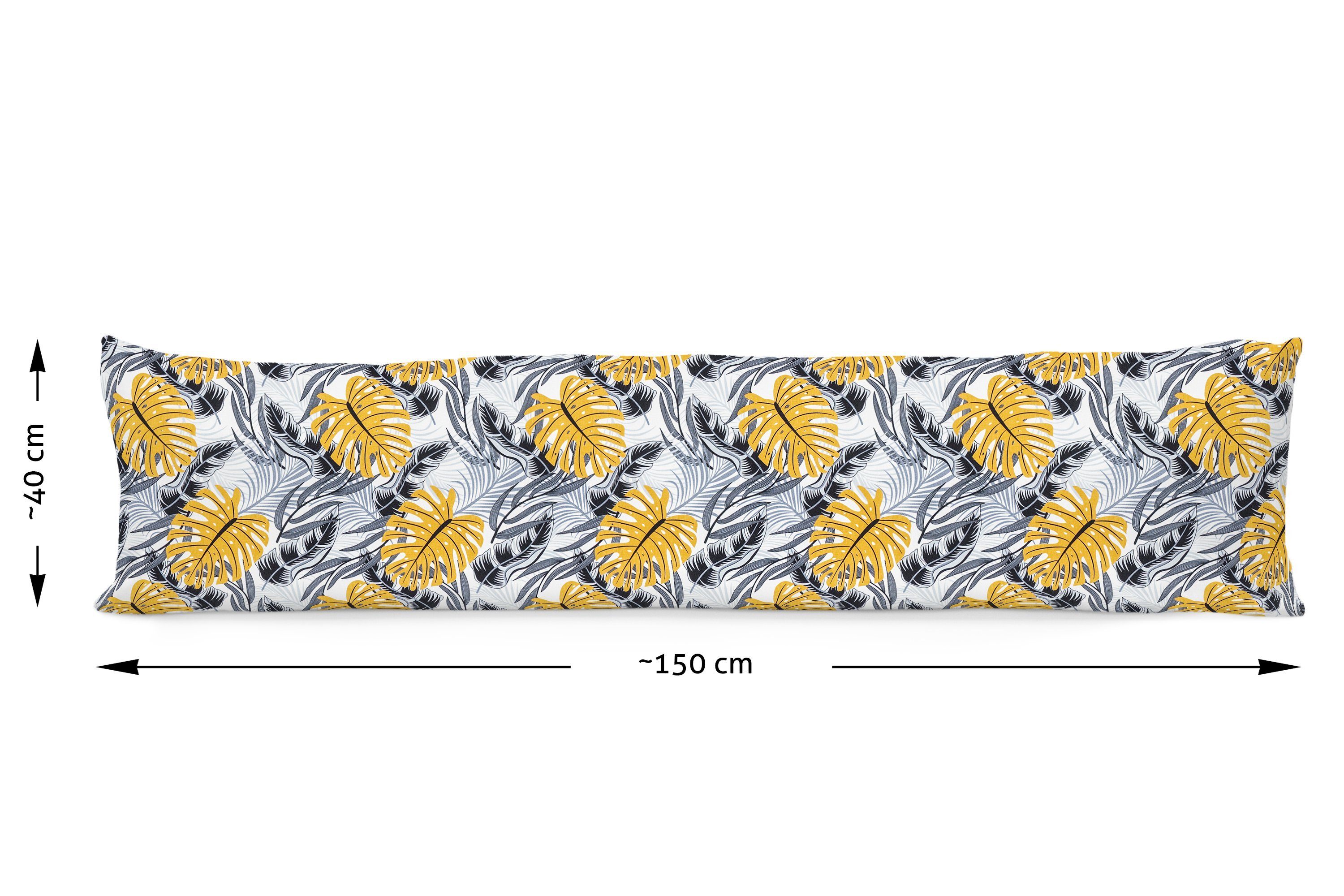 Amilian Seitenschläferkissen Lagerungskissen 100% Komfortkissen; abnehmbar 150 ca. und Monstera (Made cm Kissenbezug waschbar, Pillow Grau Cover; Lagerungskissen; aus Bezug Senfgelb x 40 Bezug: in Pregnancy für Baumwolle EU), Pillow, Ersatzbezug